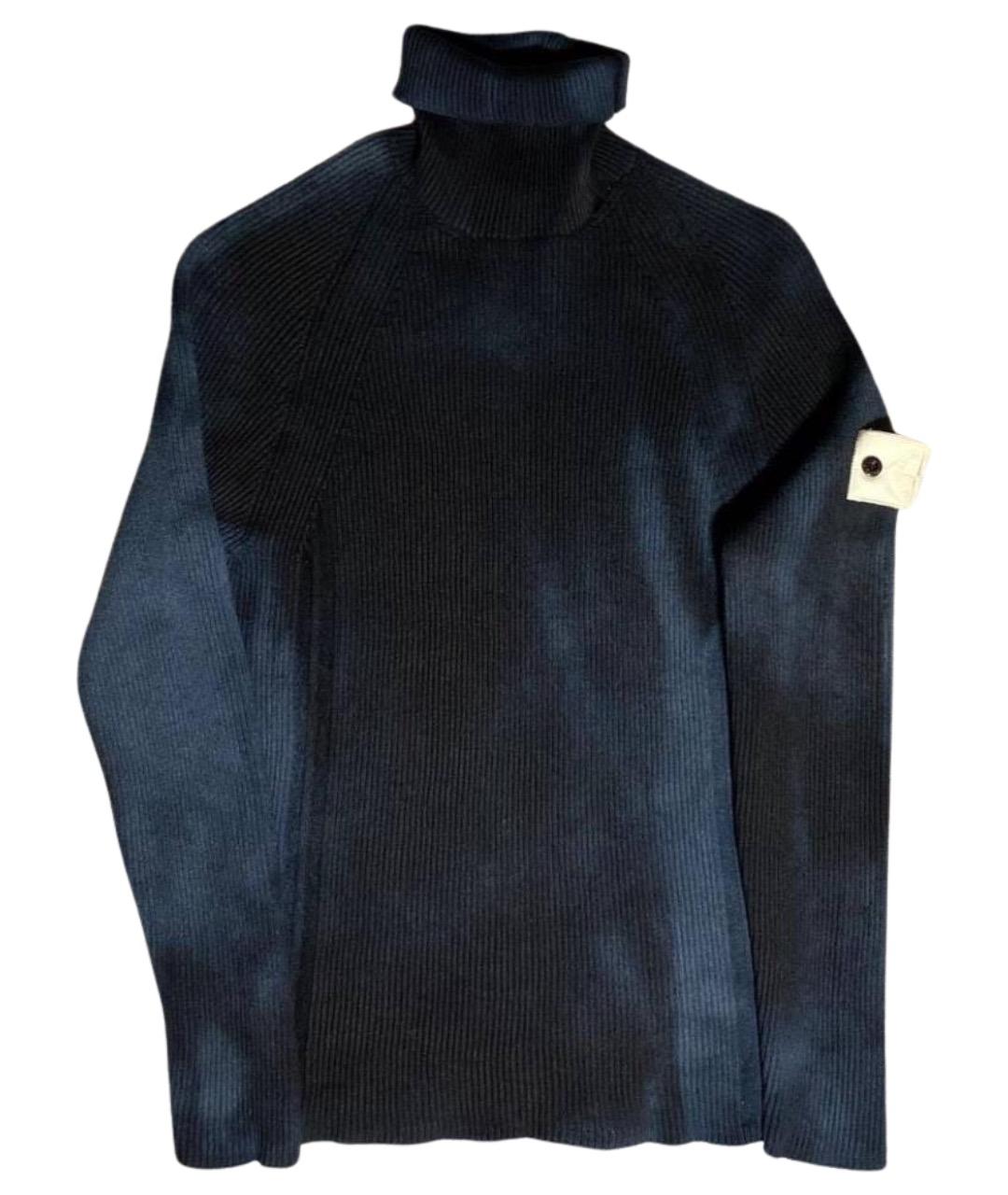 STONE ISLAND Черная шерстяная водолазка, фото 1