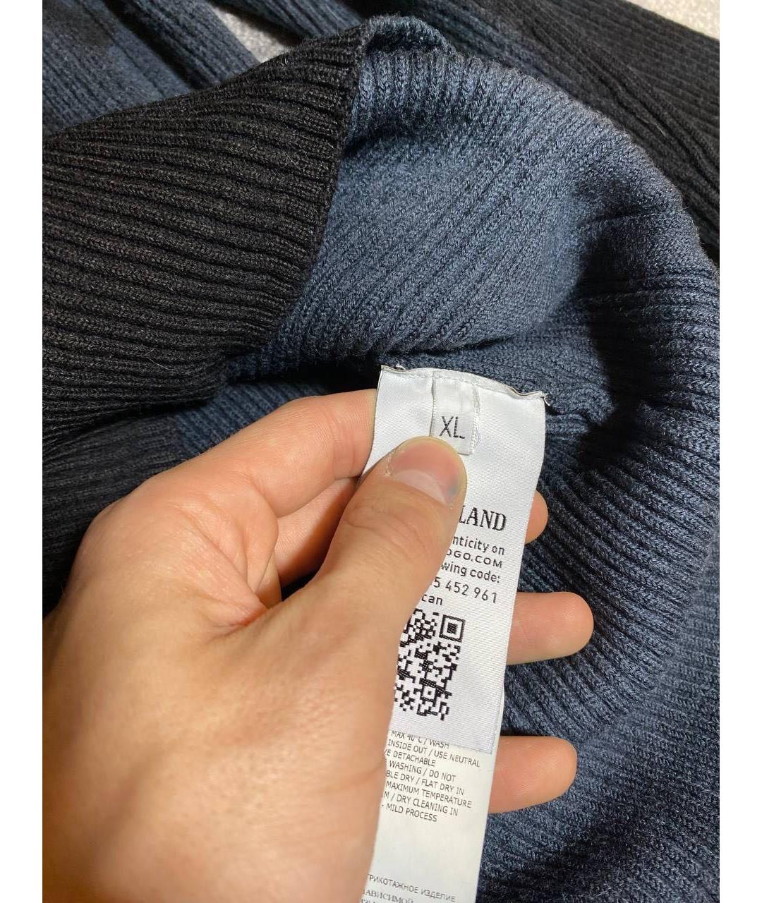 STONE ISLAND Черная шерстяная водолазка, фото 6