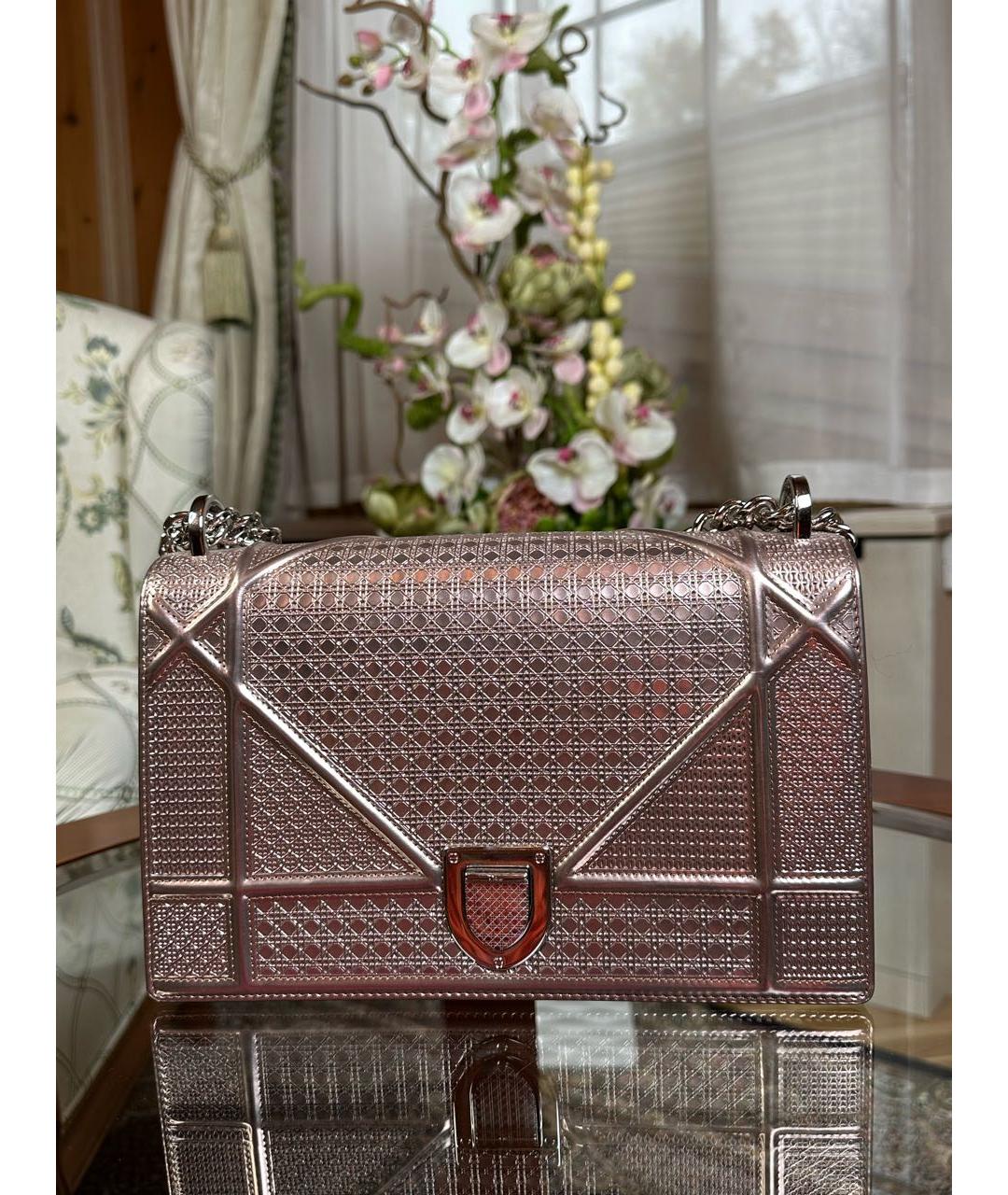 CHRISTIAN DIOR Золотая кожаная сумка через плечо, фото 9