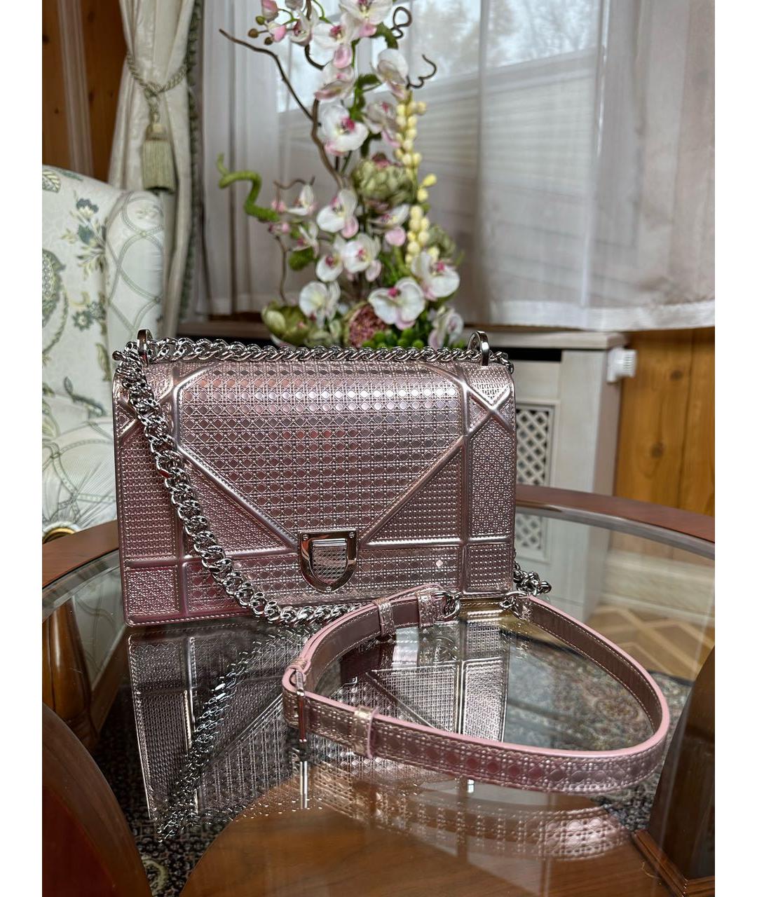 CHRISTIAN DIOR Золотая кожаная сумка через плечо, фото 2