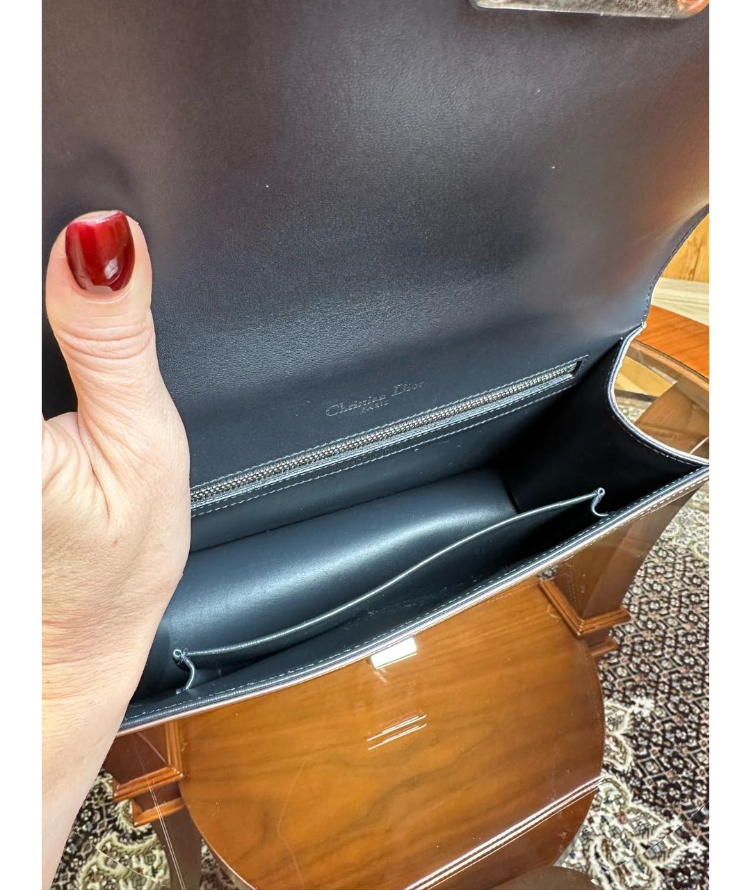 CHRISTIAN DIOR Золотая кожаная сумка через плечо, фото 7