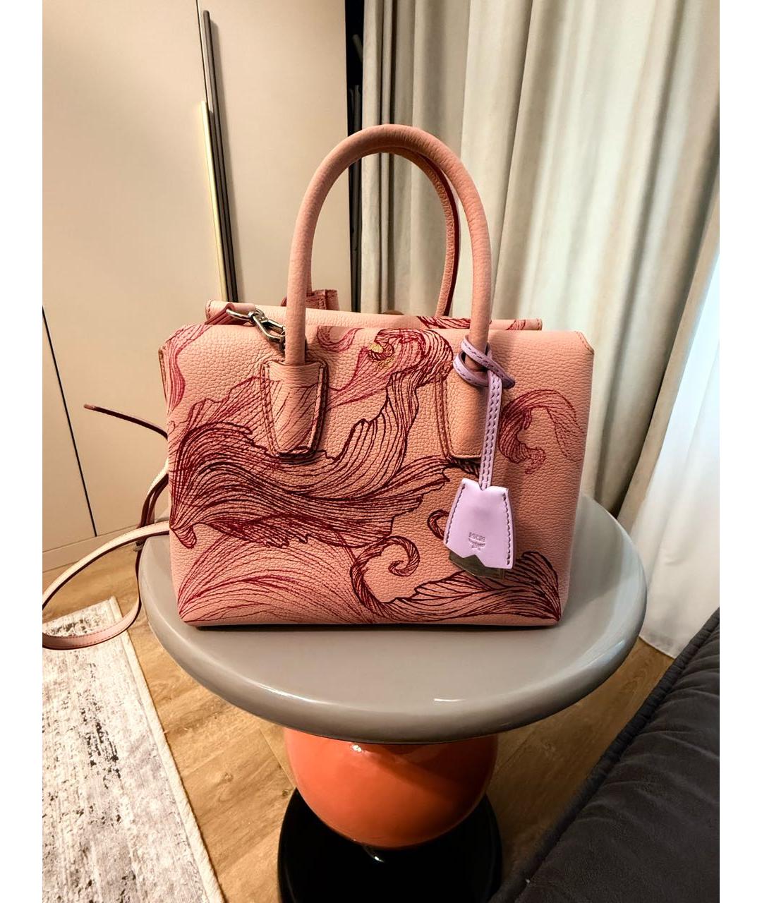 MCM Розовая кожаная сумка через плечо, фото 7
