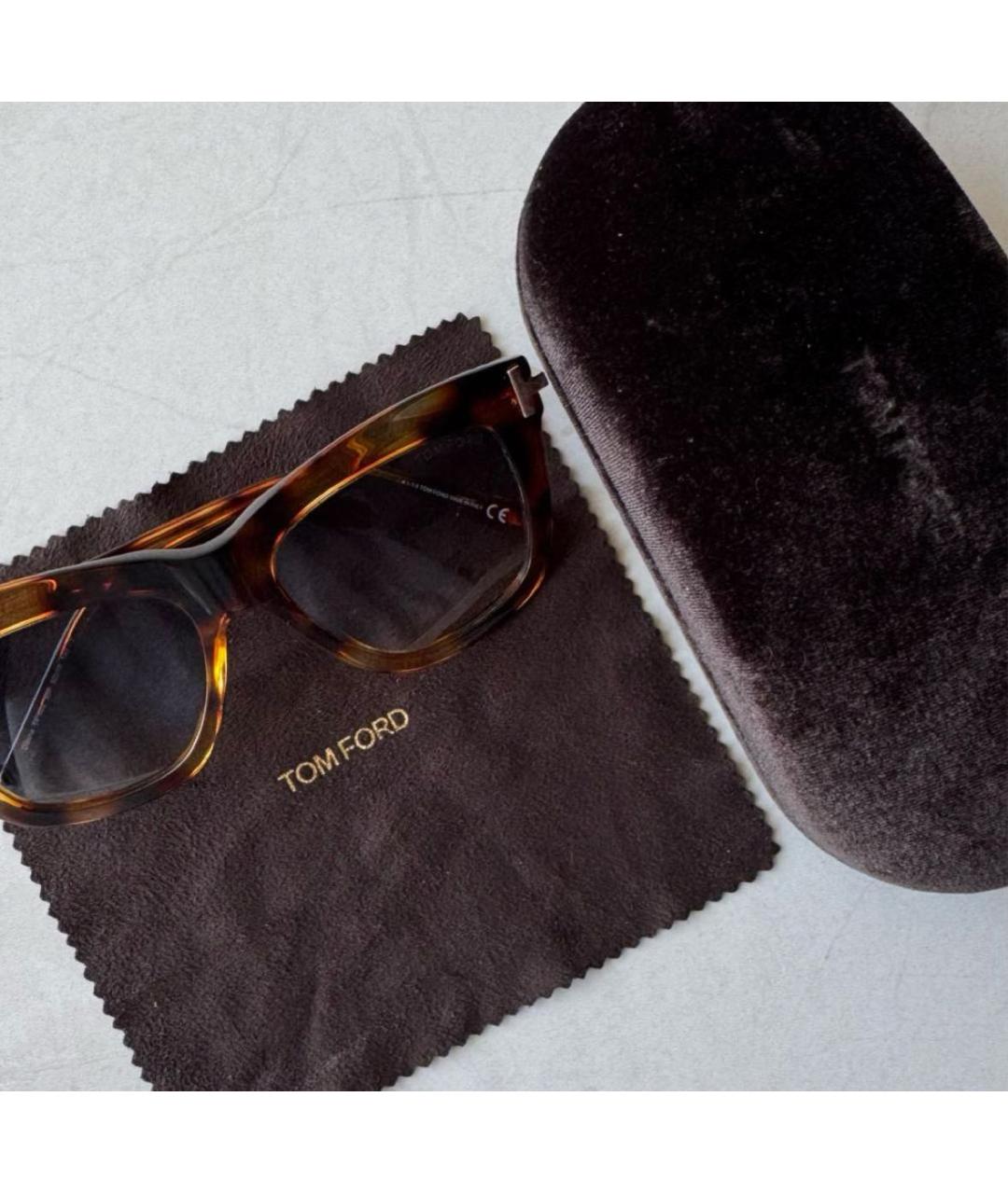 TOM FORD Коричневые пластиковые солнцезащитные очки, фото 4