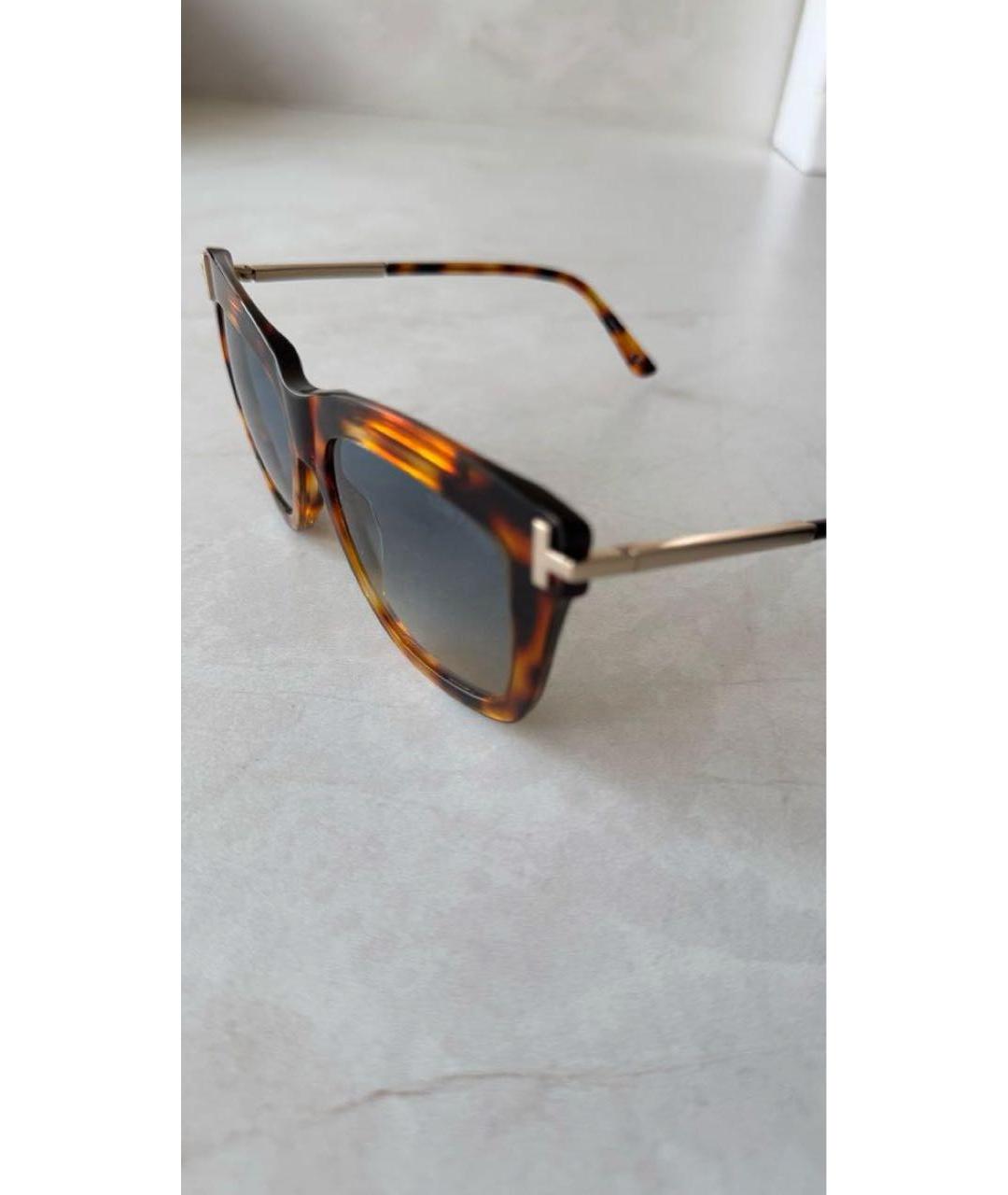 TOM FORD Коричневые пластиковые солнцезащитные очки, фото 3