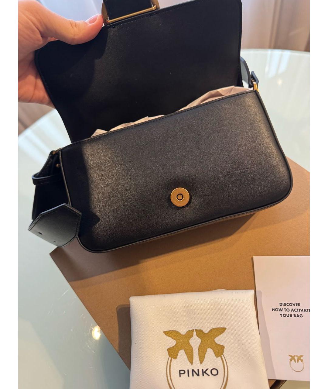 PINKO Черная кожаная сумка через плечо, фото 7