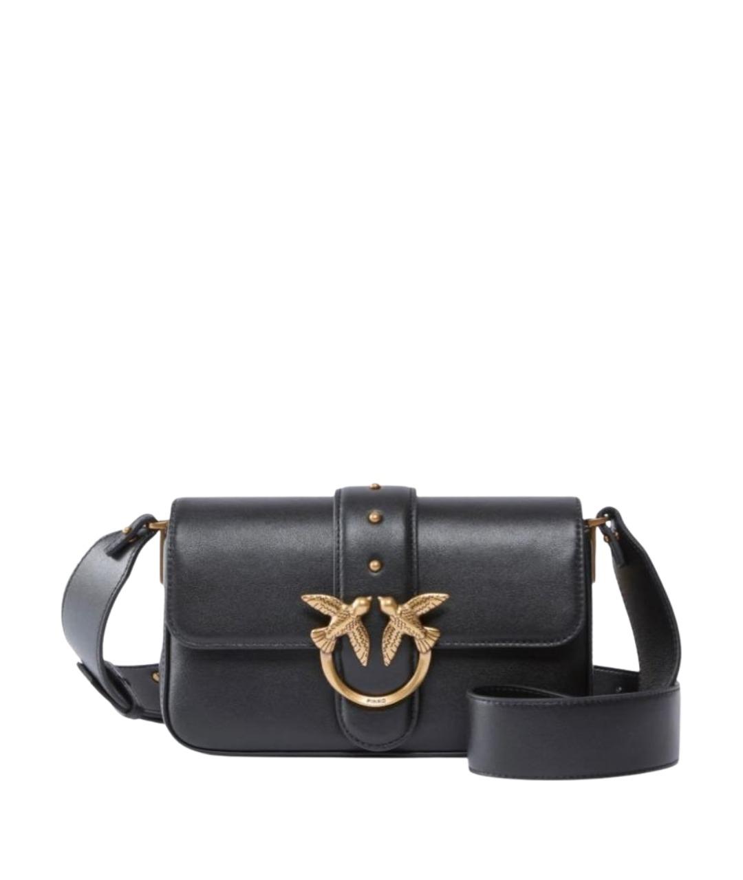 PINKO Черная кожаная сумка через плечо, фото 1