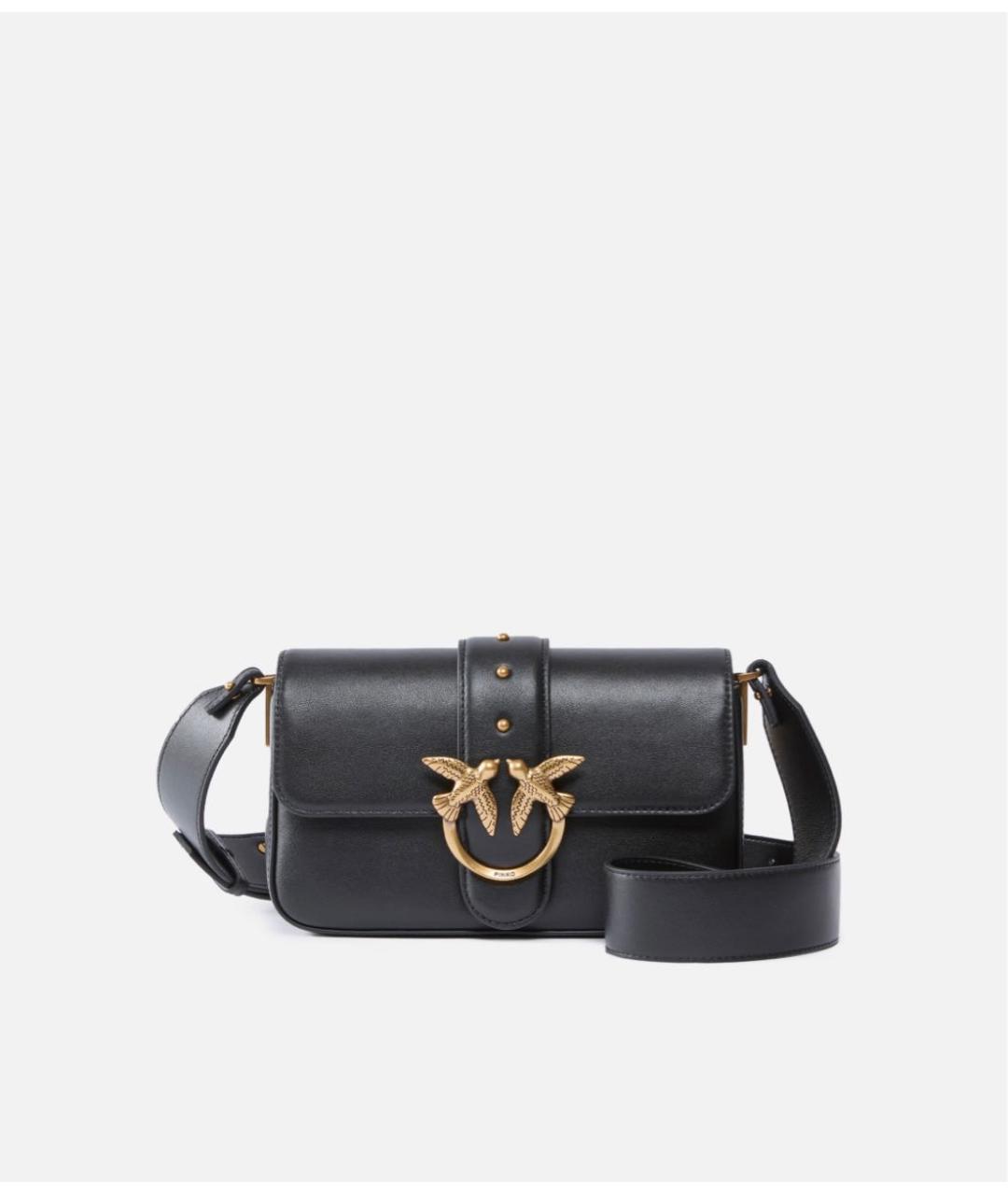 PINKO Черная кожаная сумка через плечо, фото 8