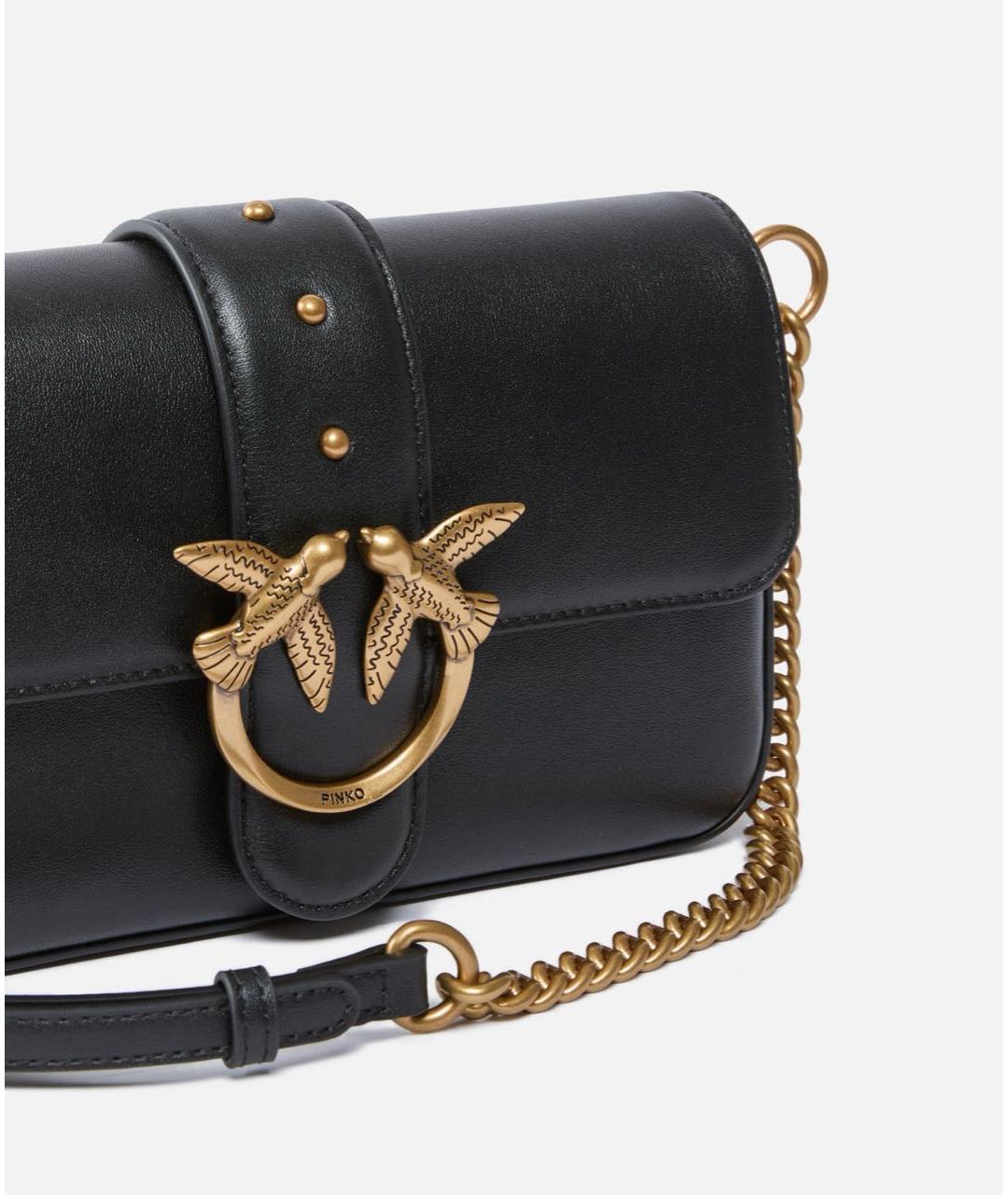 PINKO Черная кожаная сумка через плечо, фото 2