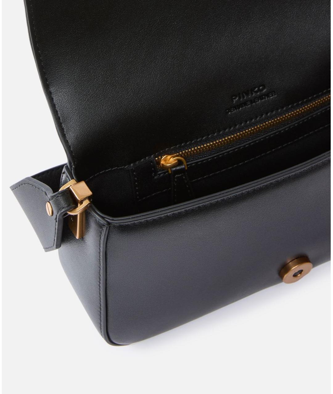 PINKO Черная кожаная сумка через плечо, фото 3