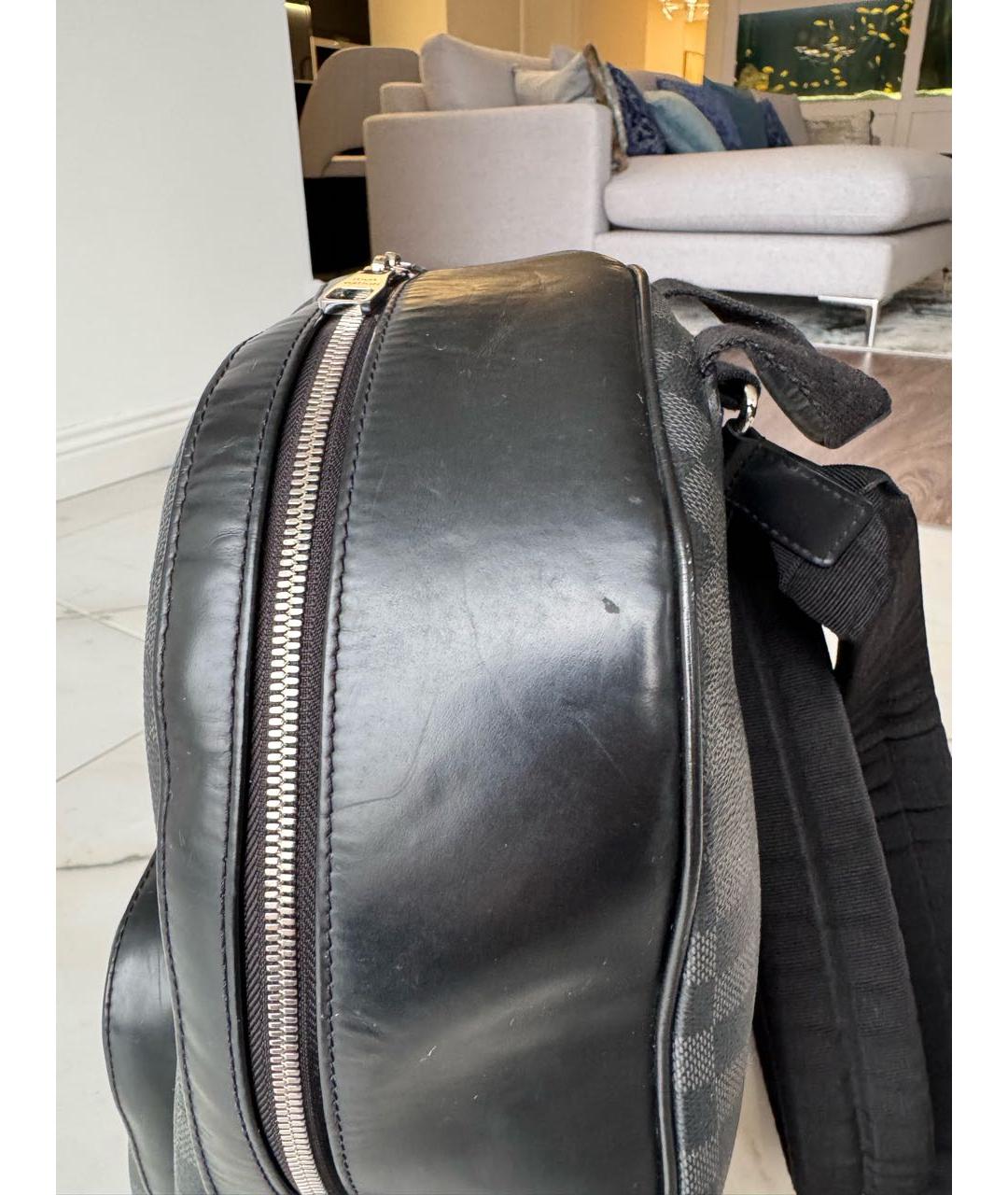 LOUIS VUITTON Черный кожаный рюкзак, фото 6