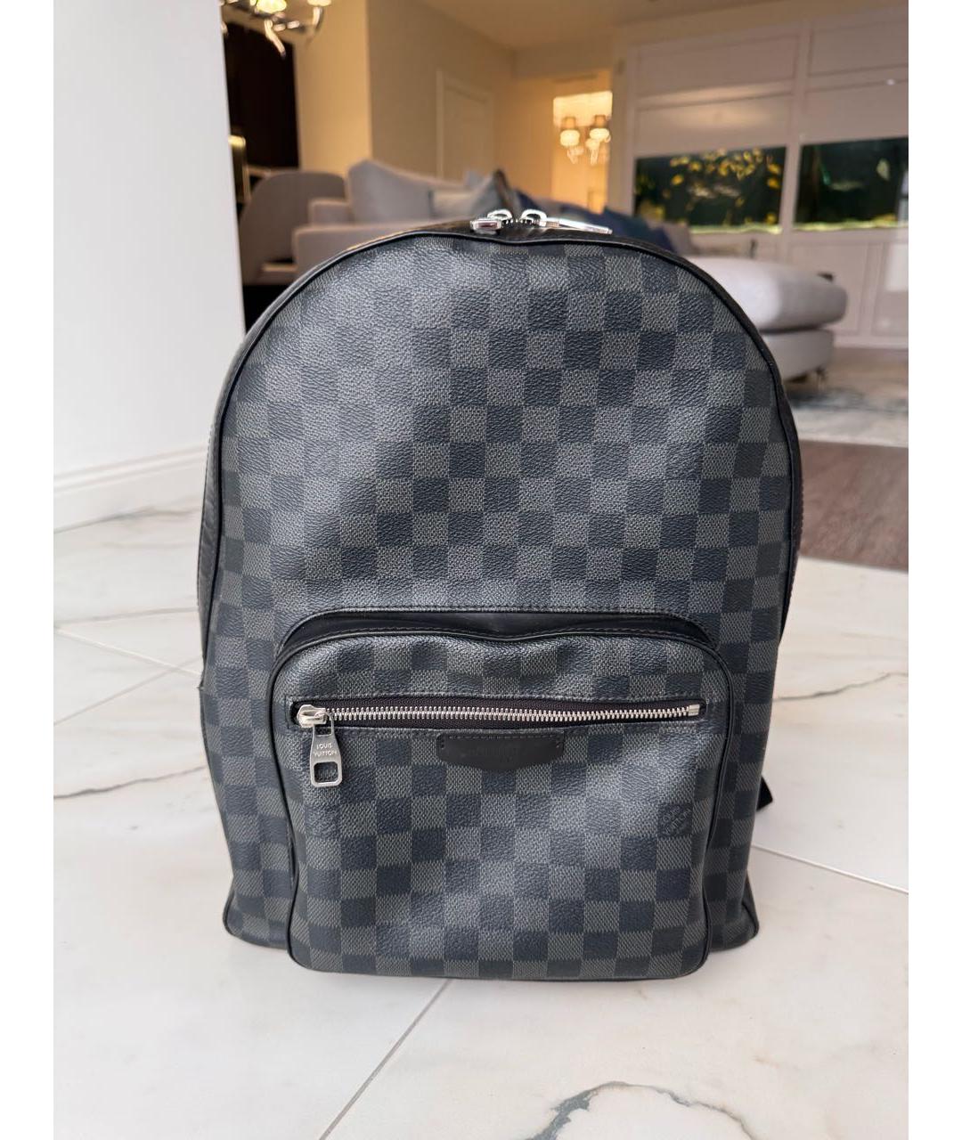 LOUIS VUITTON Черный кожаный рюкзак, фото 9