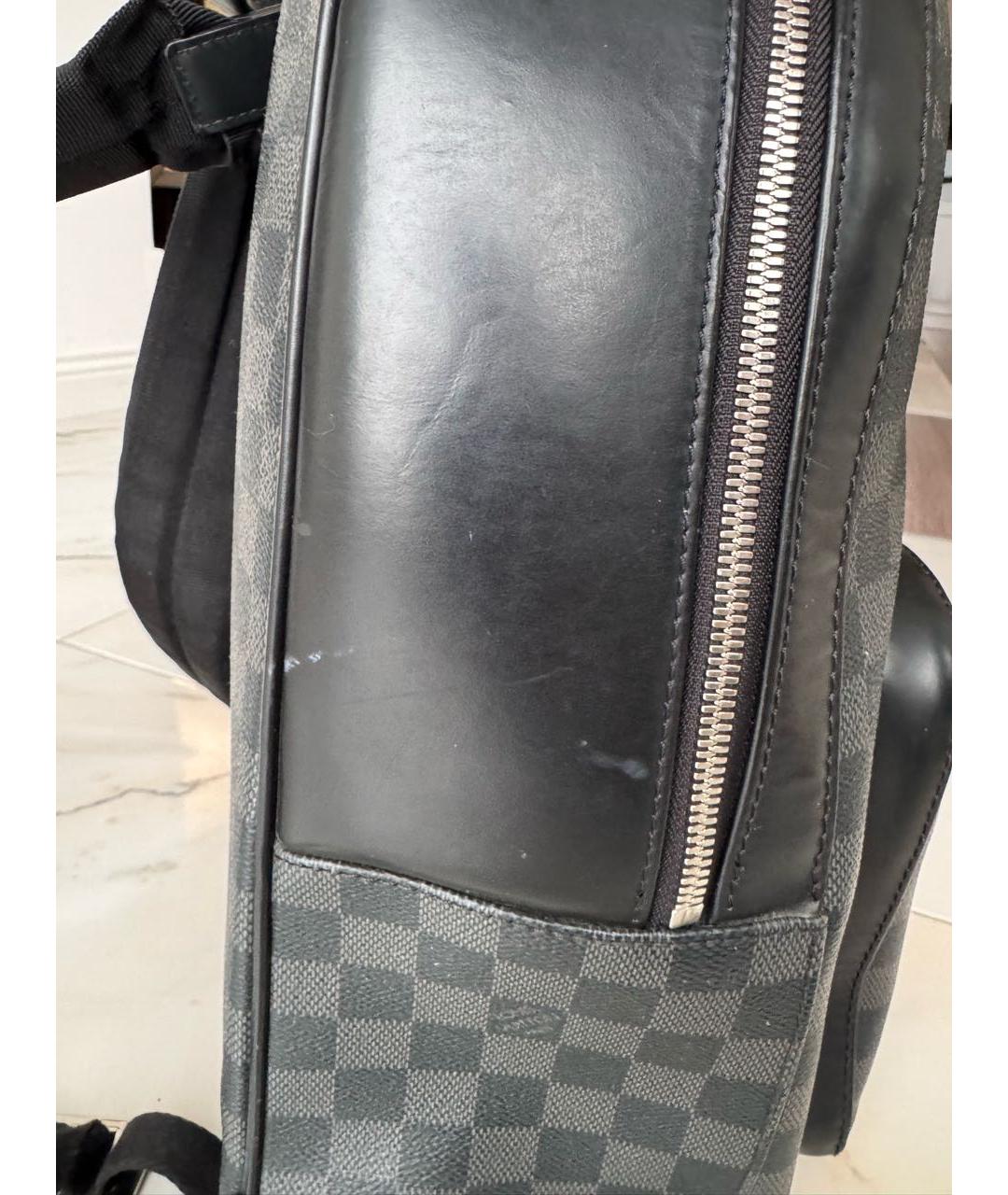 LOUIS VUITTON Черный кожаный рюкзак, фото 3