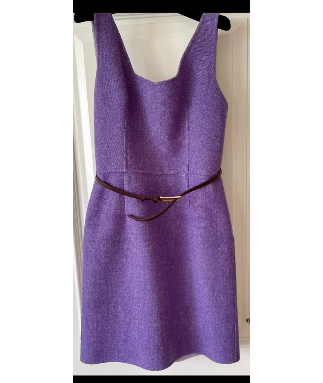 CHRISTIAN DIOR Фиолетовый шерстяной костюм с юбками, фото 5