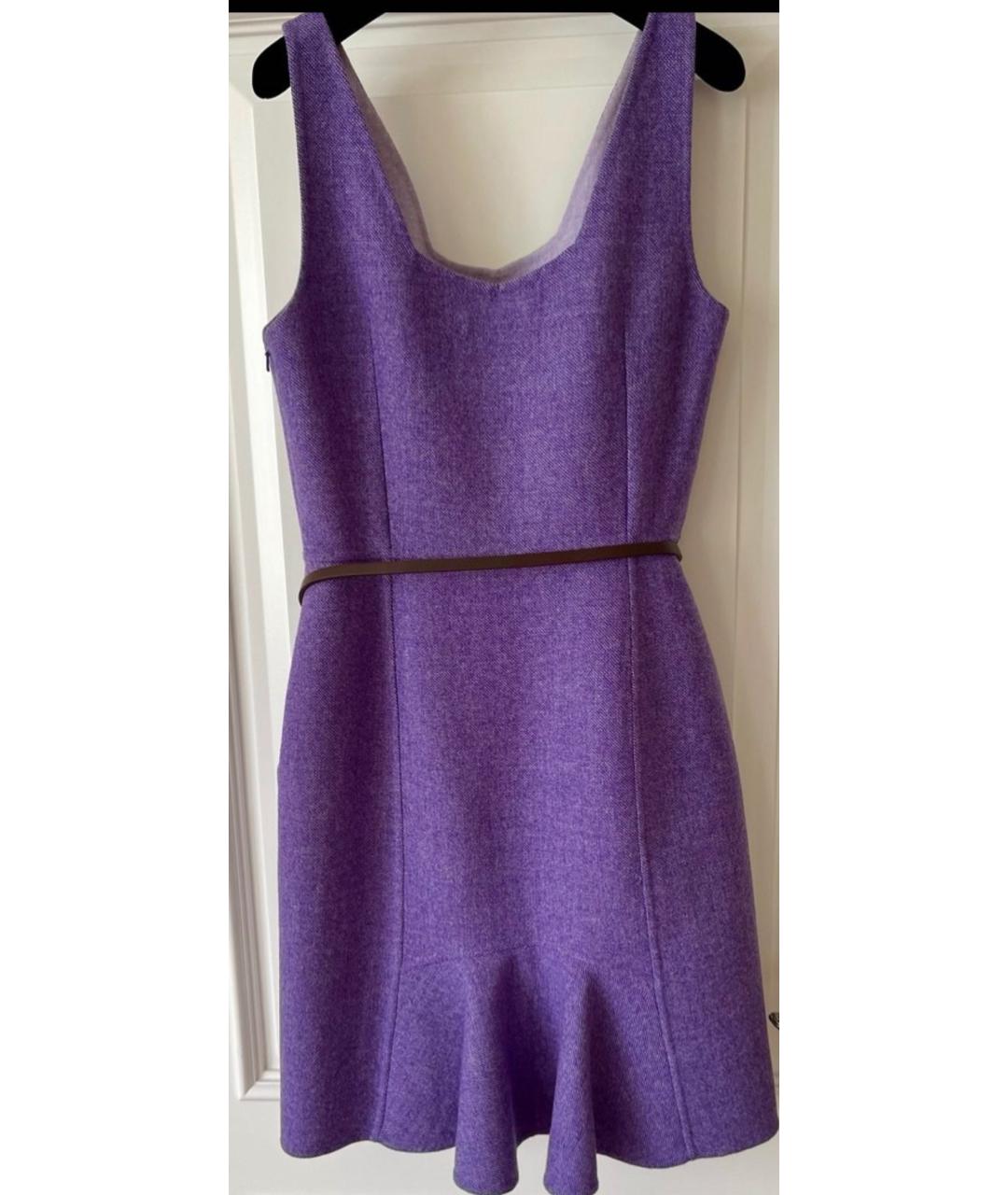 CHRISTIAN DIOR Фиолетовый шерстяной костюм с юбками, фото 2