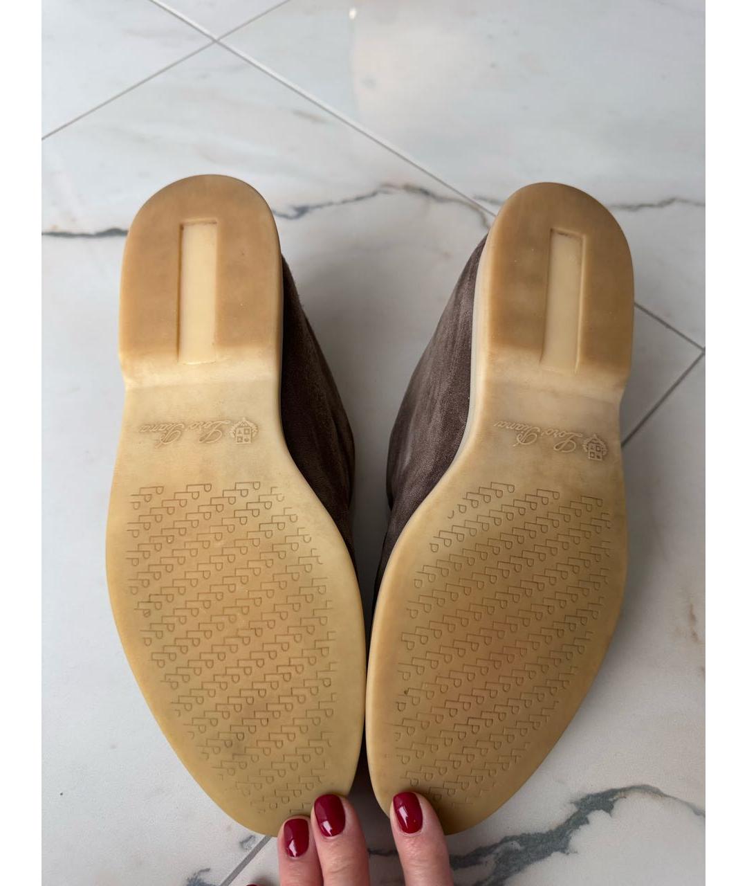 LORO PIANA Коричневые лоферы из искусственной кожи, фото 6