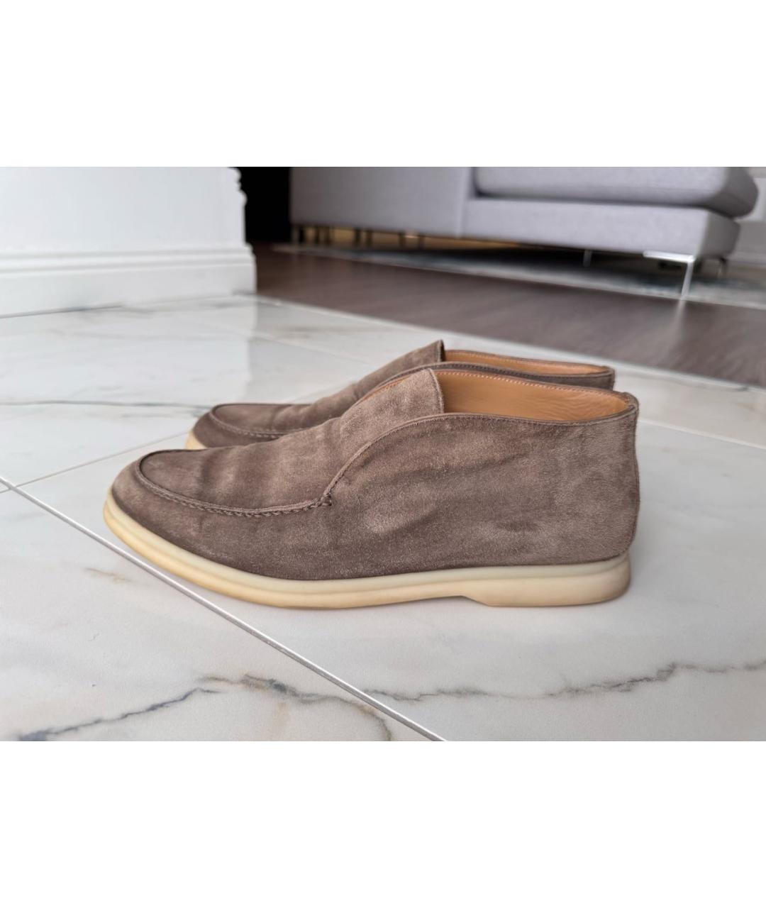 LORO PIANA Коричневые лоферы из искусственной кожи, фото 2