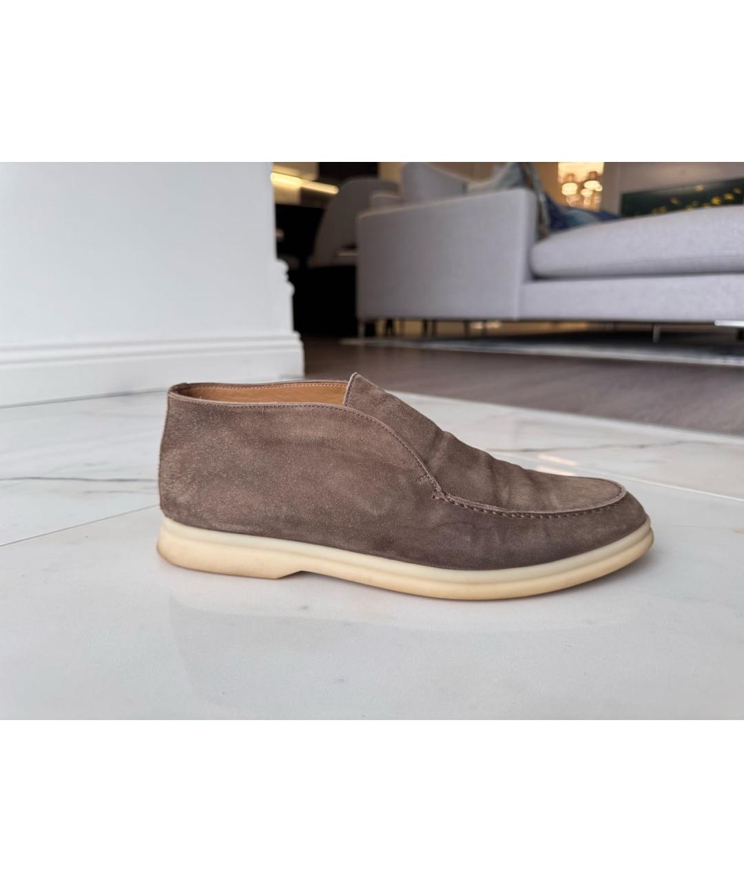 LORO PIANA Коричневые лоферы из искусственной кожи, фото 8