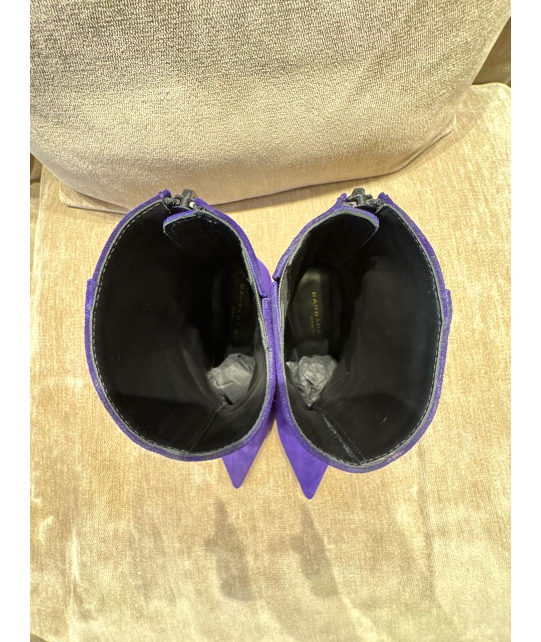 BARBARA BUI Фиолетовые замшевые полусапоги, фото 3