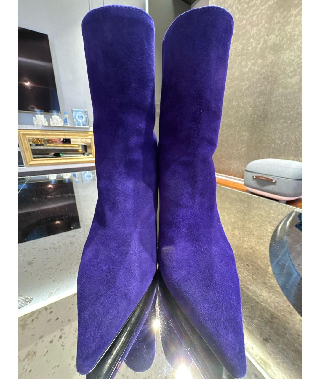 BARBARA BUI Фиолетовые замшевые полусапоги, фото 2