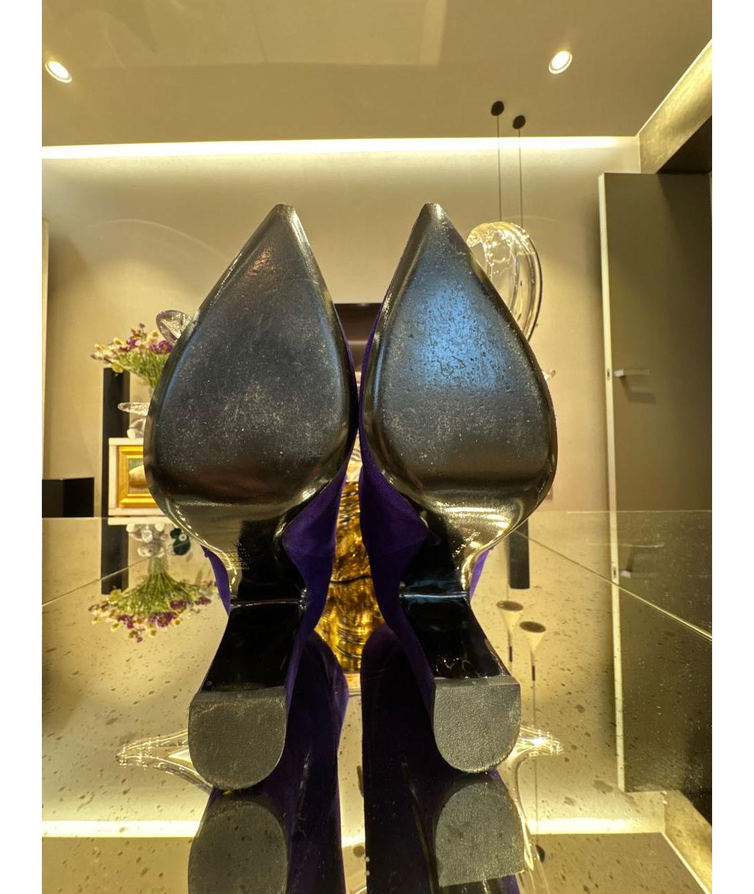 BARBARA BUI Фиолетовые замшевые полусапоги, фото 5