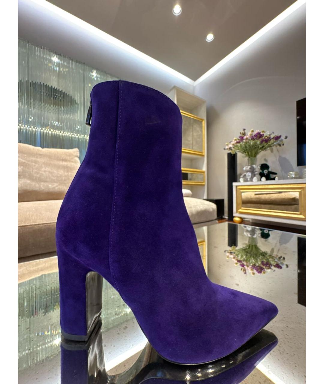 BARBARA BUI Фиолетовые замшевые полусапоги, фото 7