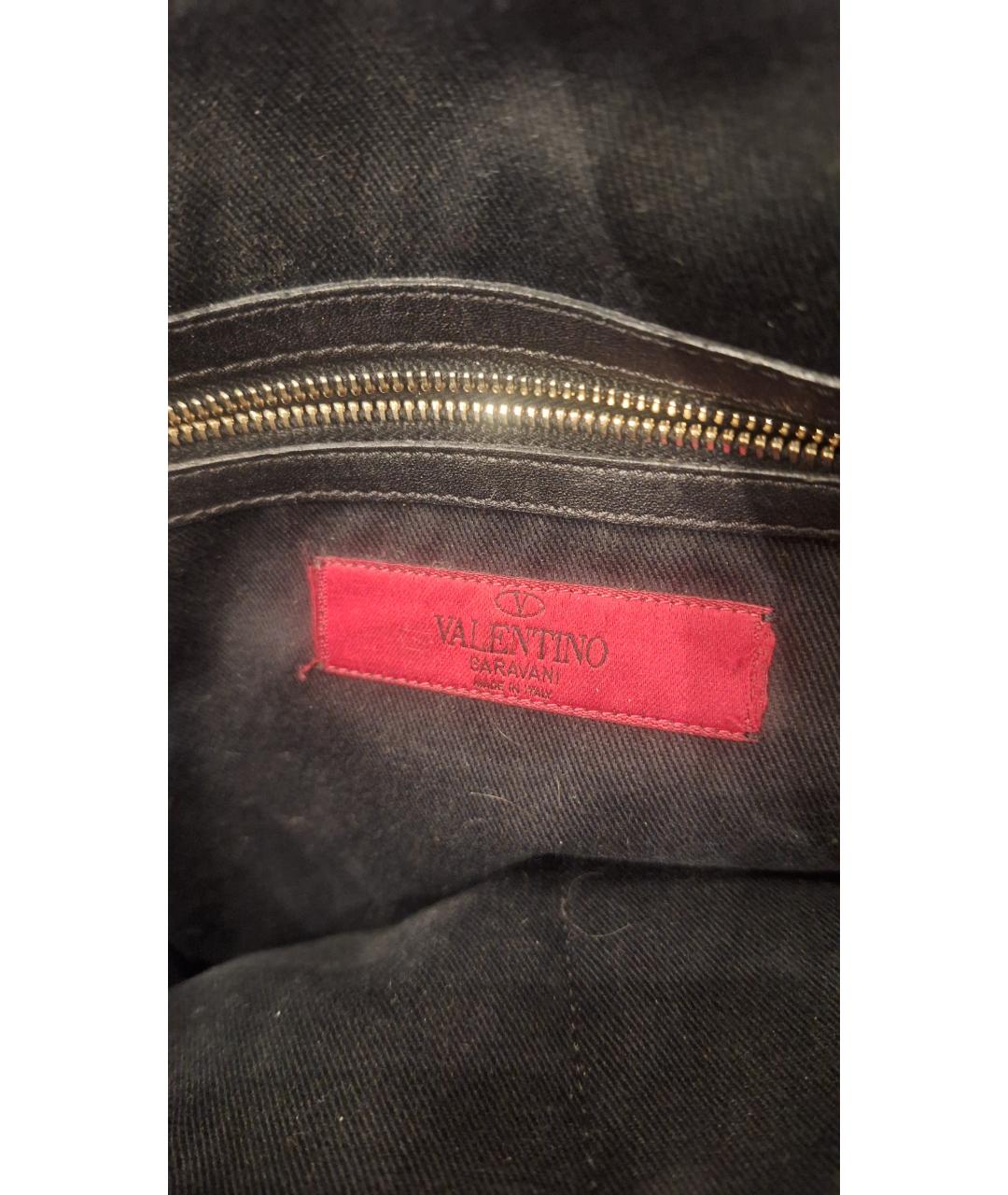 VALENTINO Черная кожаная сумка с короткими ручками, фото 2