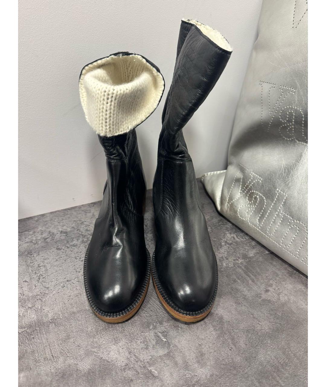 CHANEL Черные кожаные полусапоги, фото 2