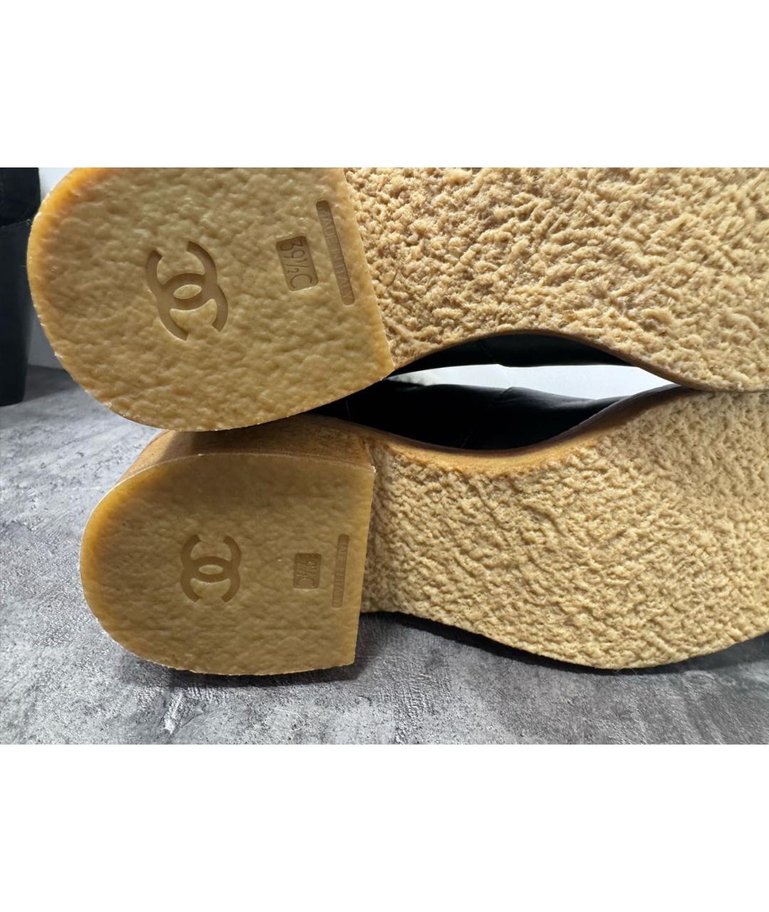 CHANEL Черные кожаные полусапоги, фото 6