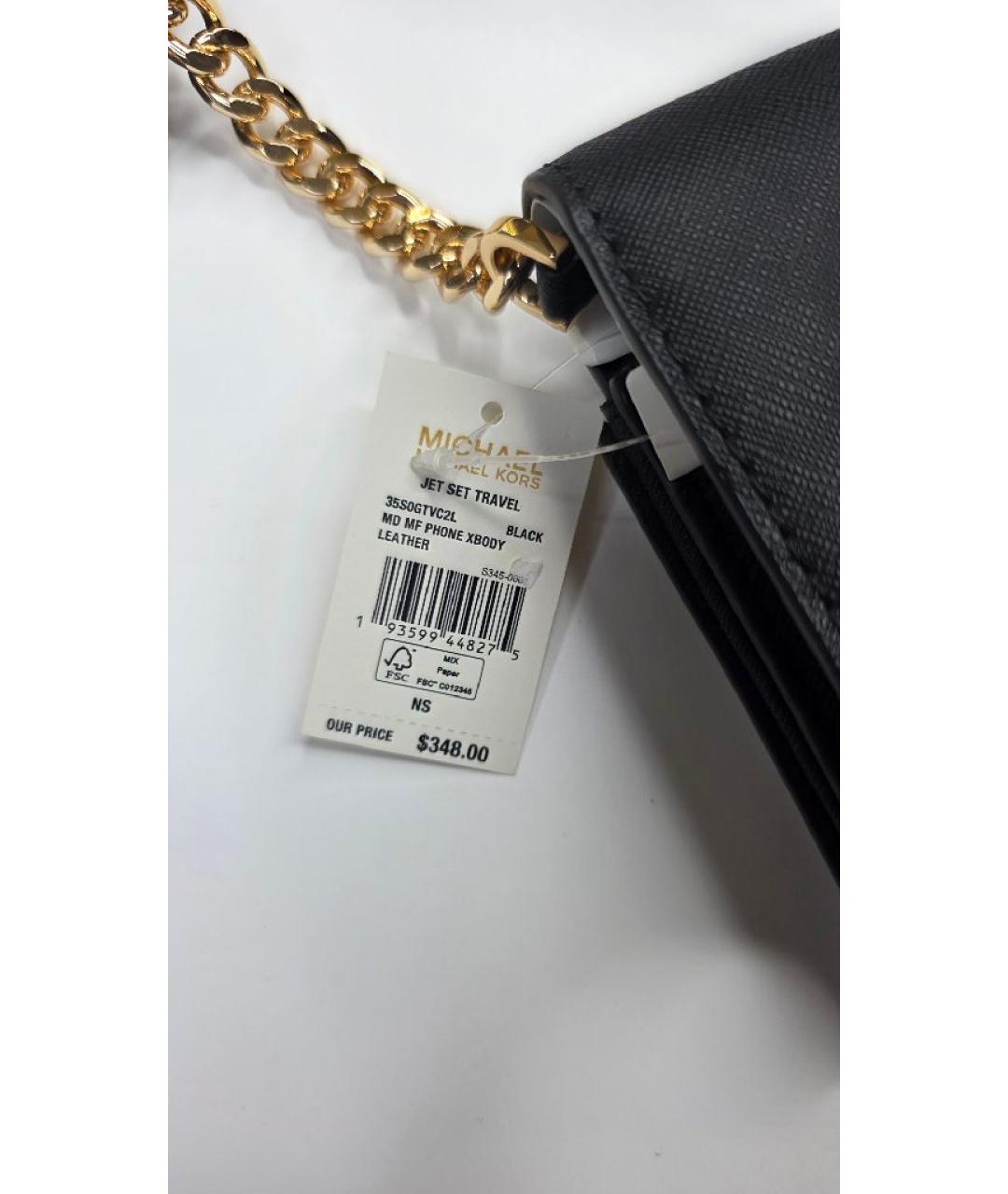 MICHAEL KORS Черная кожаная сумка через плечо, фото 5