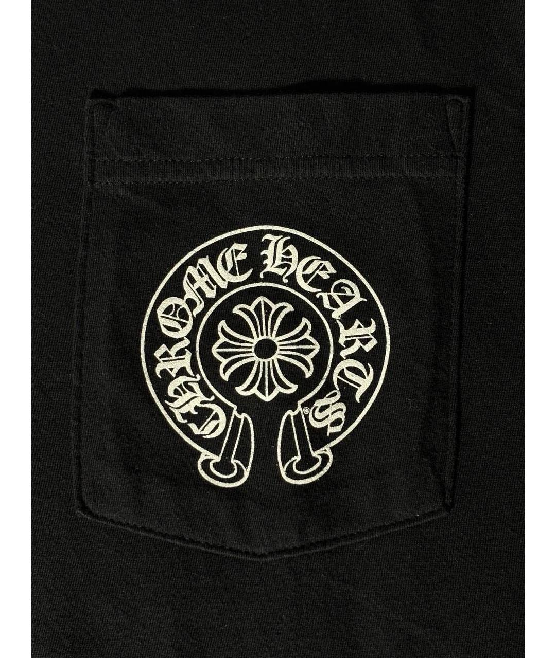 CHROME HEARTS Черная хлопковая футболка, фото 4