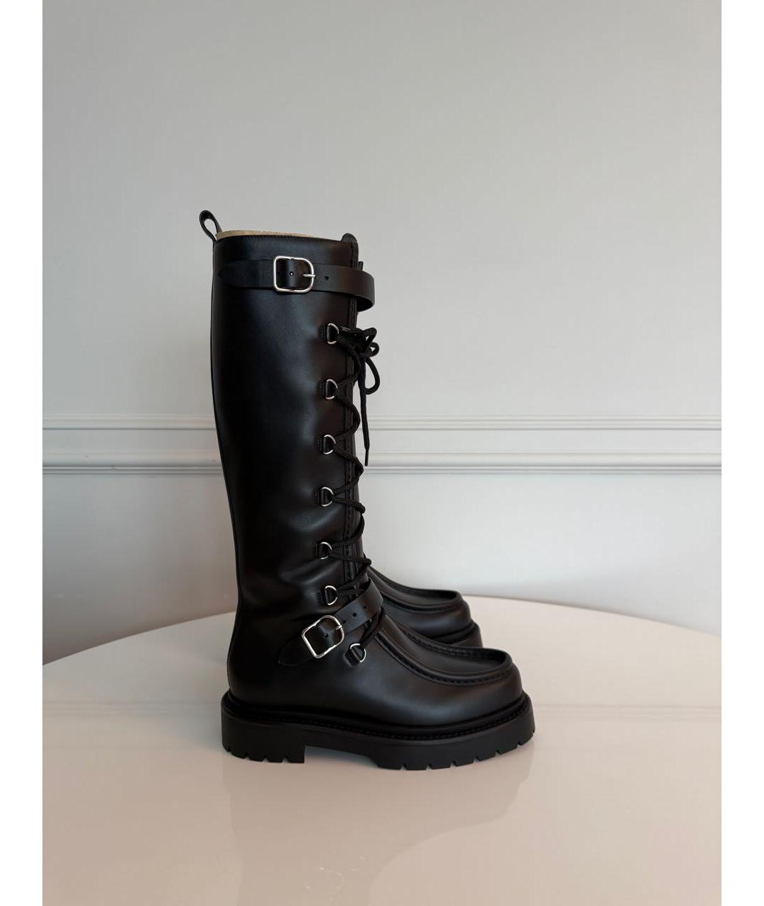 HERMES Черные кожаные сапоги, фото 4