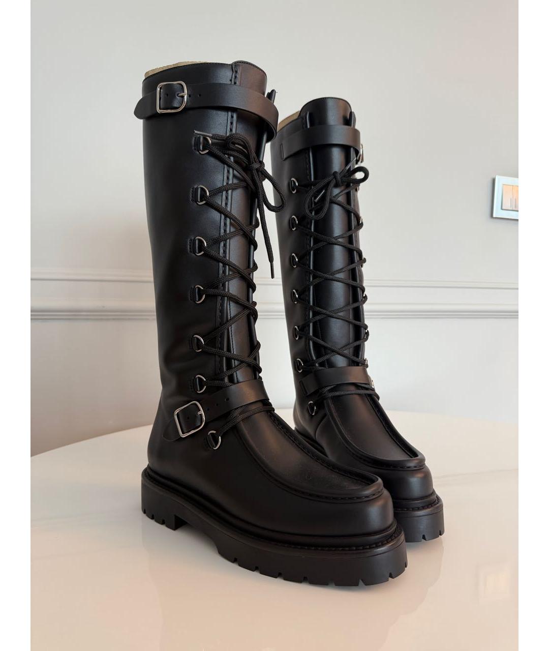 HERMES Черные кожаные сапоги, фото 3