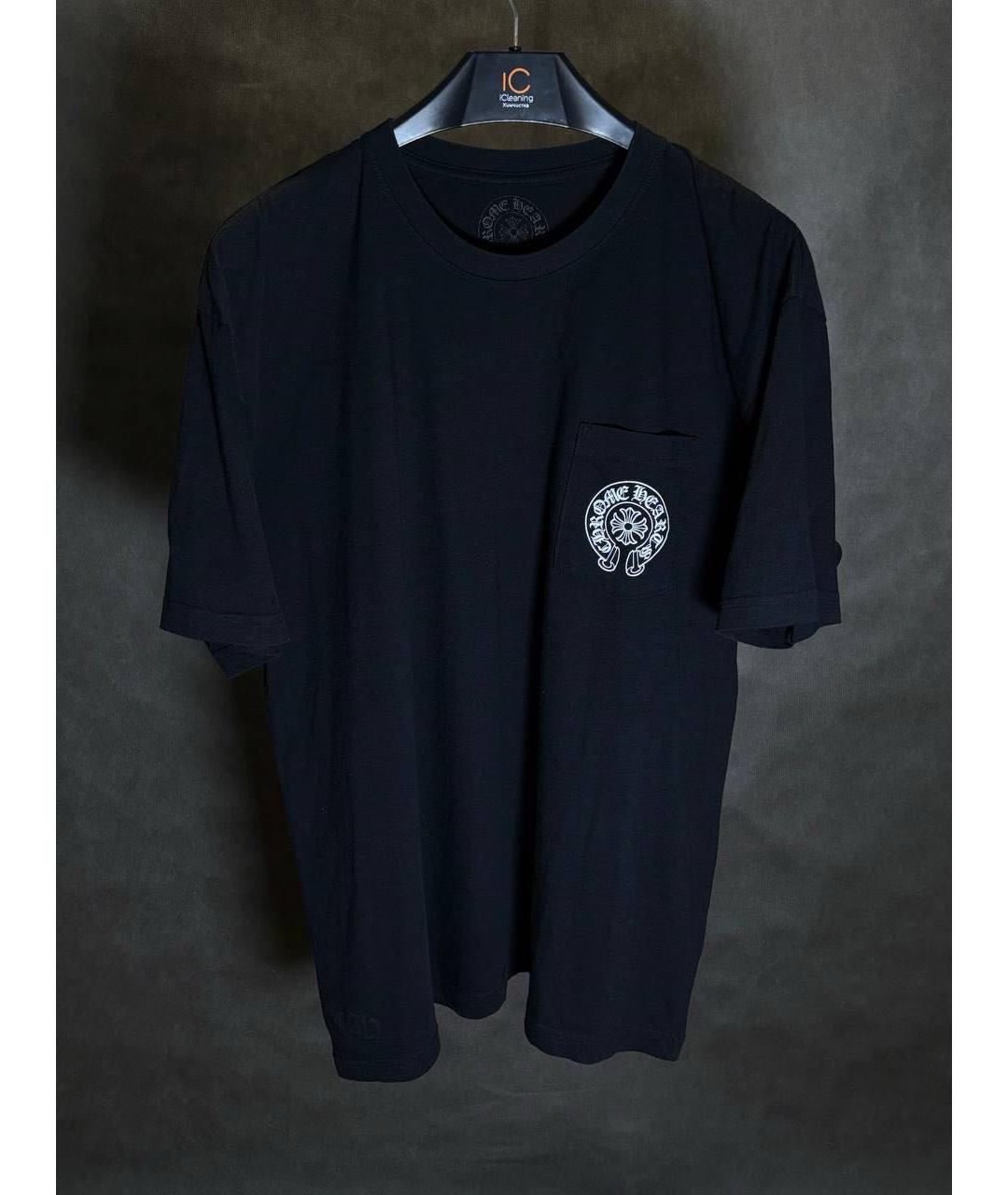 CHROME HEARTS Черная хлопковая футболка, фото 2