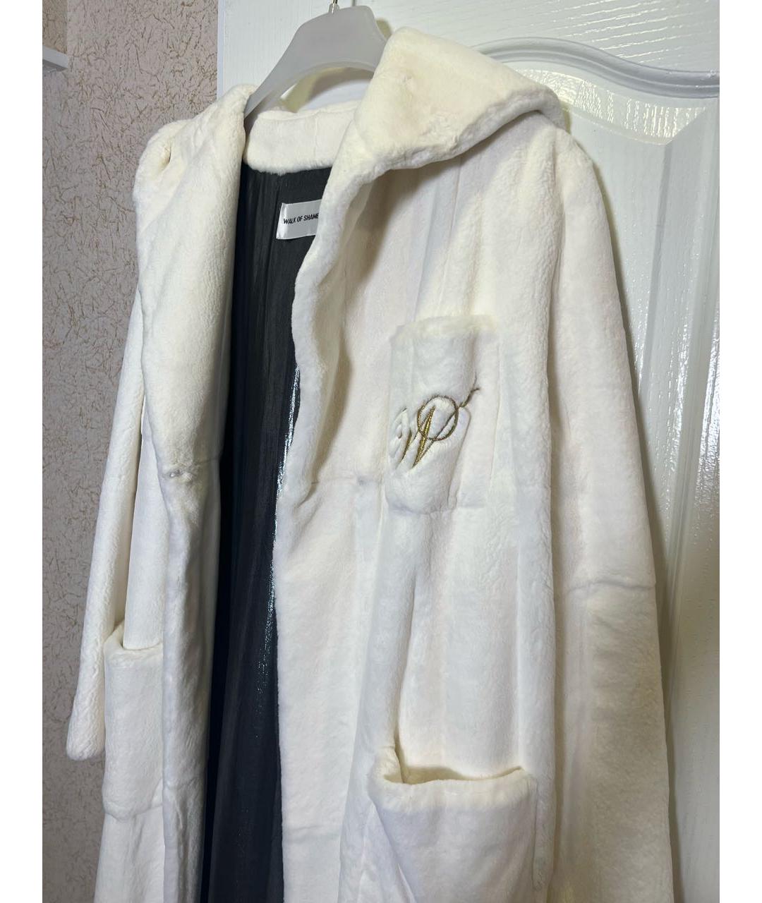 WALK OF SHAME Белая меховая шуба, фото 6