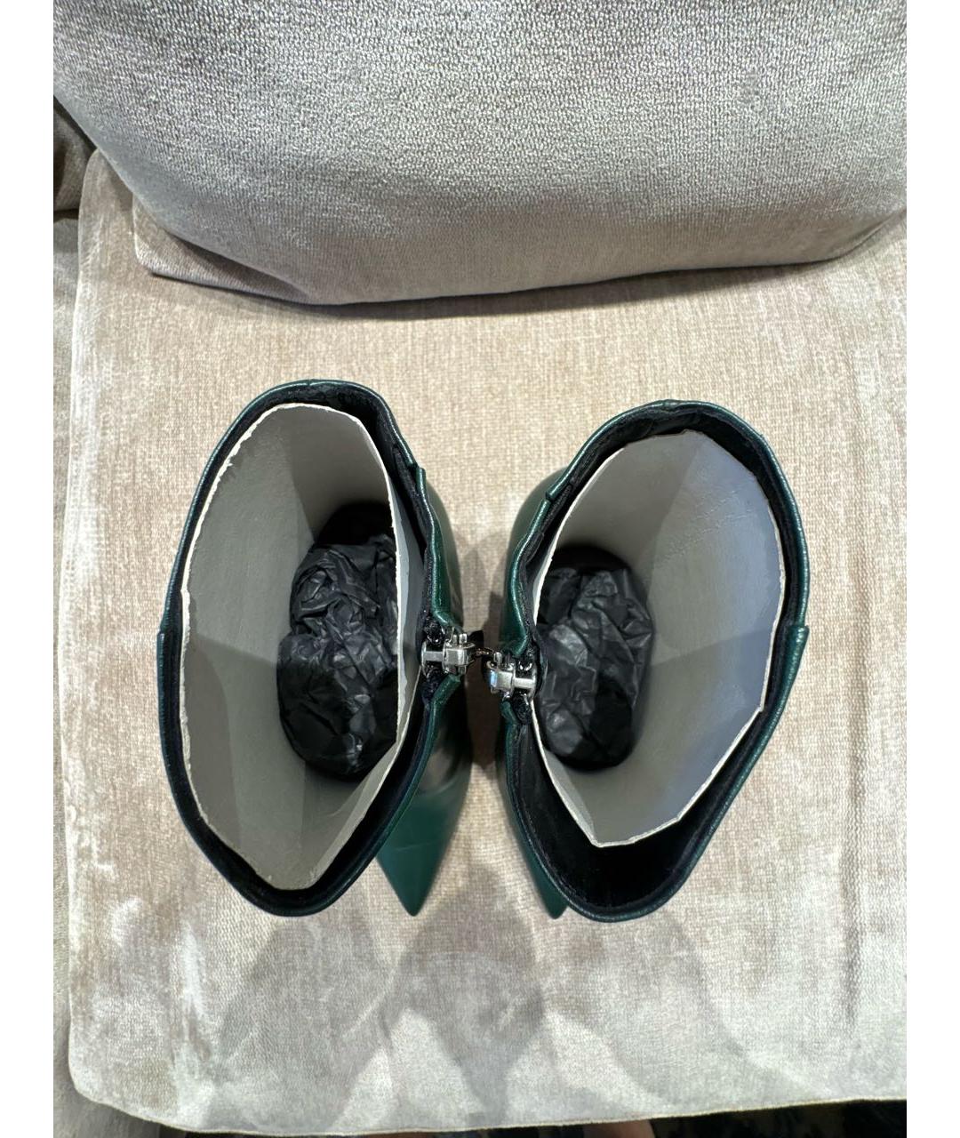 BARBARA BUI Зеленые кожаные ботильоны, фото 3