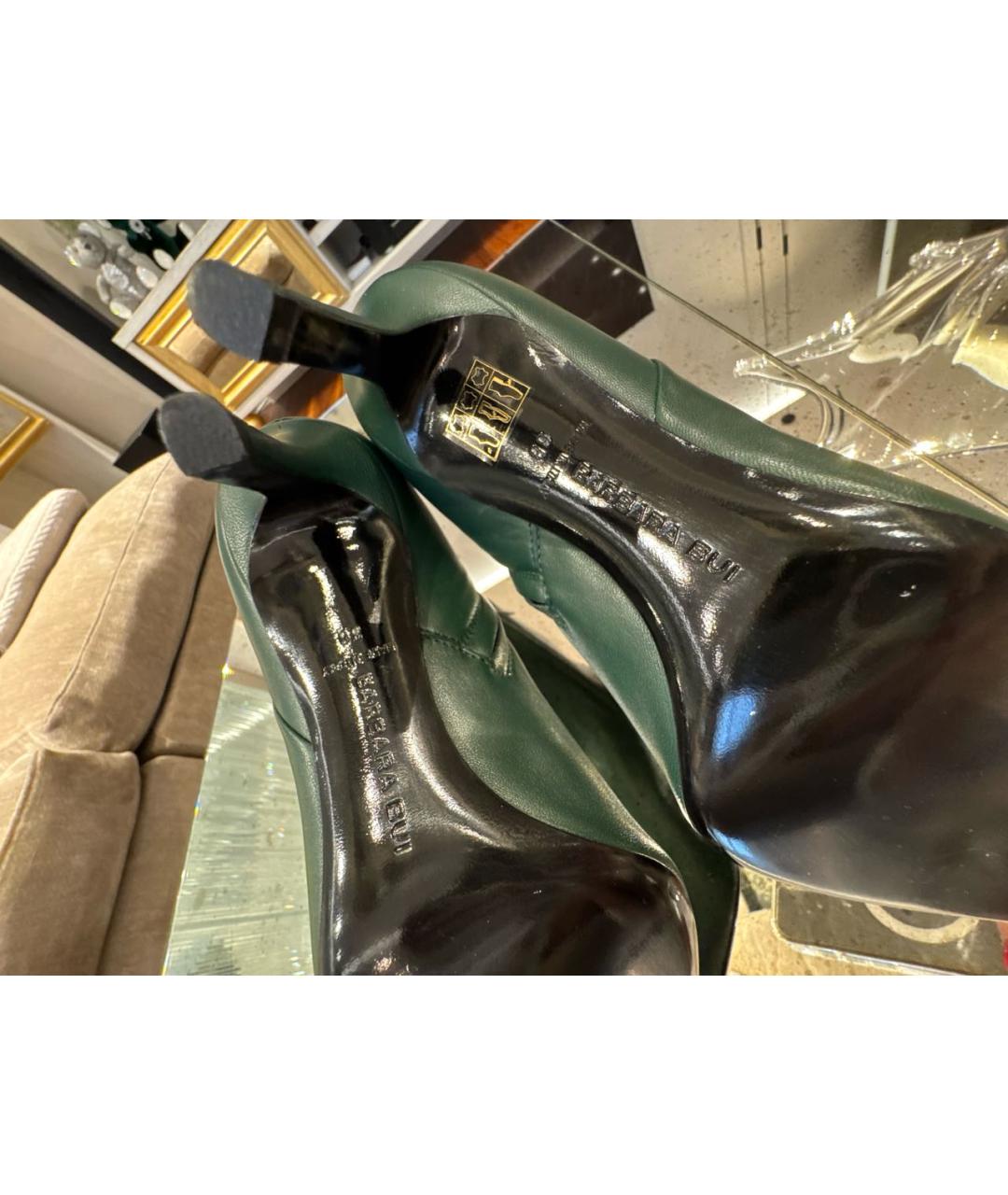 BARBARA BUI Зеленые кожаные ботильоны, фото 7