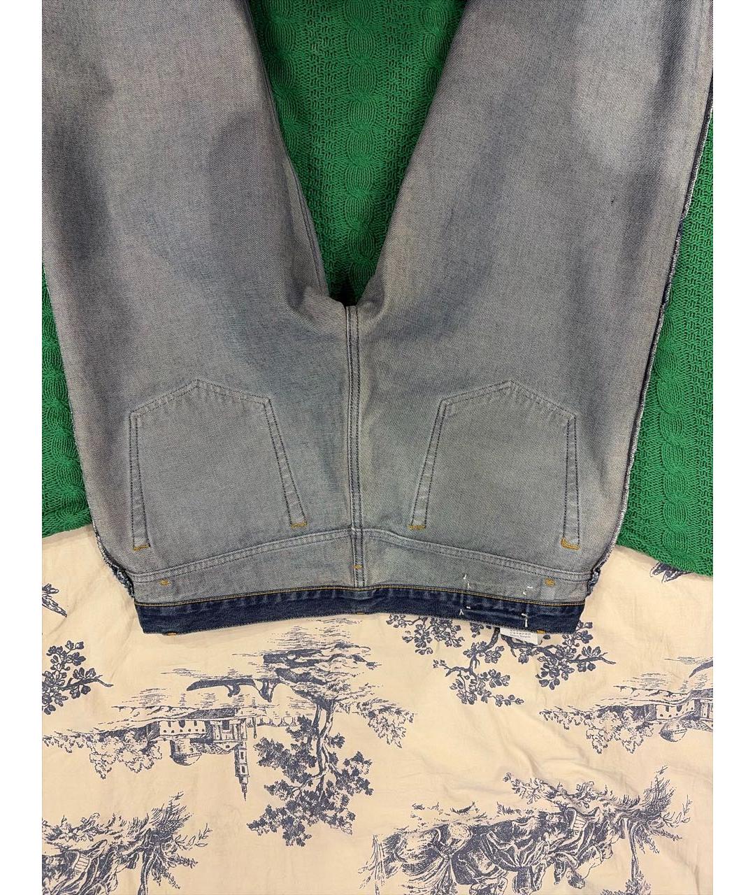 MAISON MARGIELA Темно-синие хлопковые прямые джинсы, фото 3