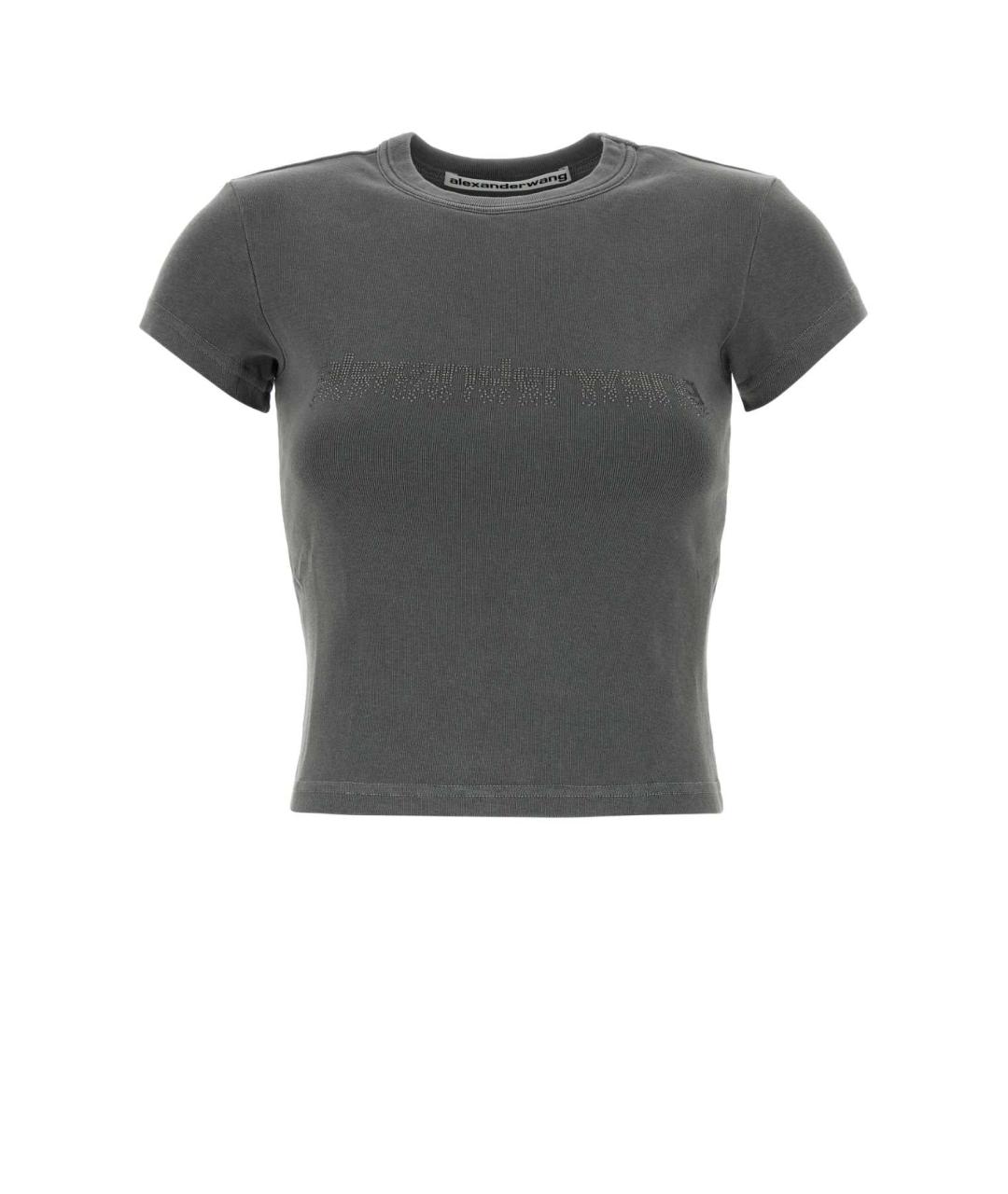 ALEXANDER WANG Серая хлопковая футболка, фото 1