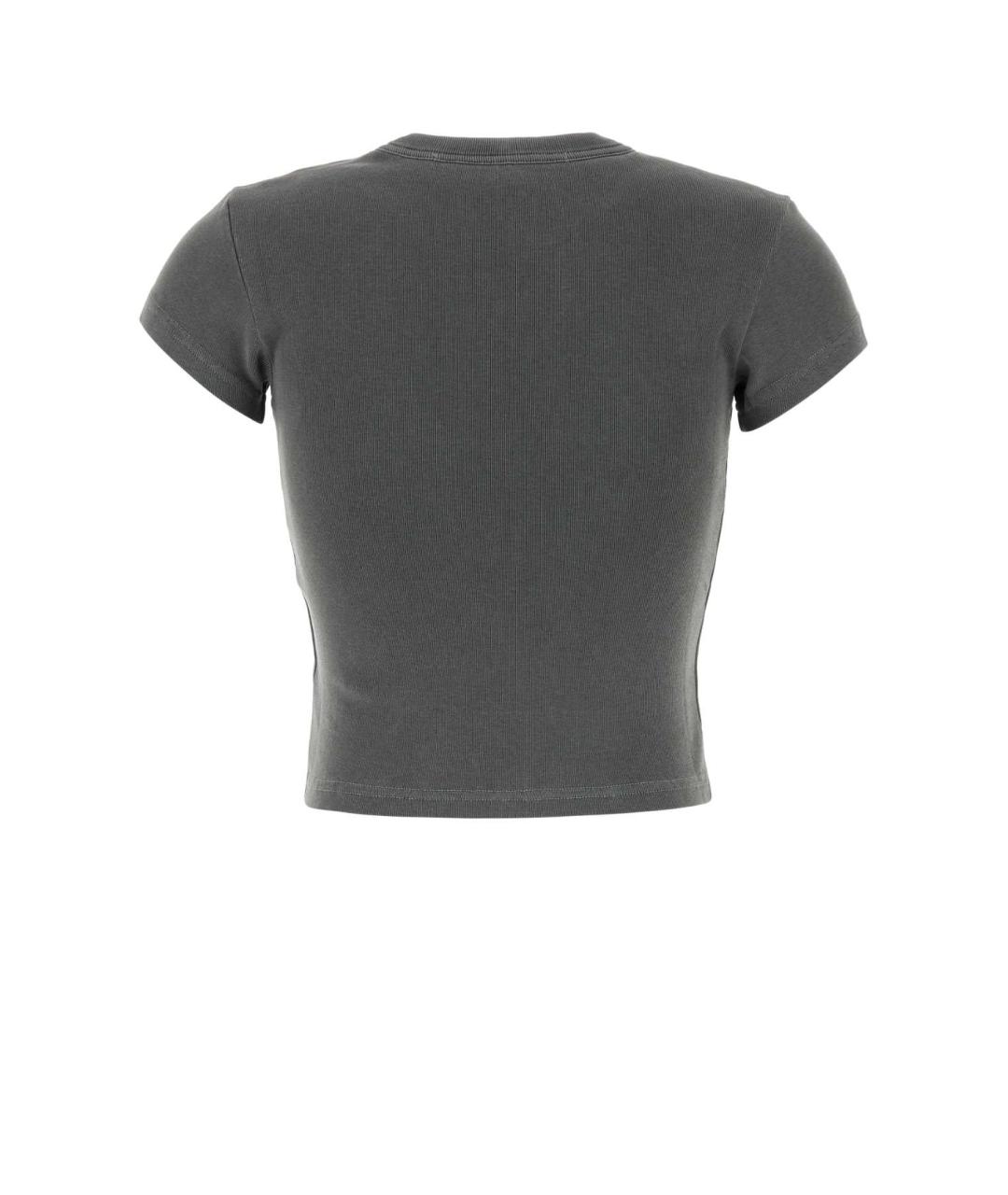 ALEXANDER WANG Серая хлопковая футболка, фото 2