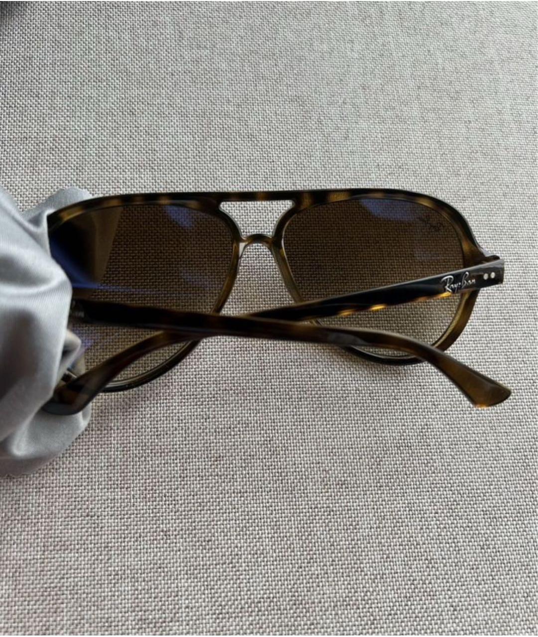 RAY BAN Коричневые пластиковые солнцезащитные очки, фото 6