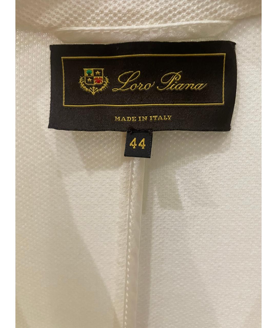 LORO PIANA Белый хлопковый жакет/пиджак, фото 3