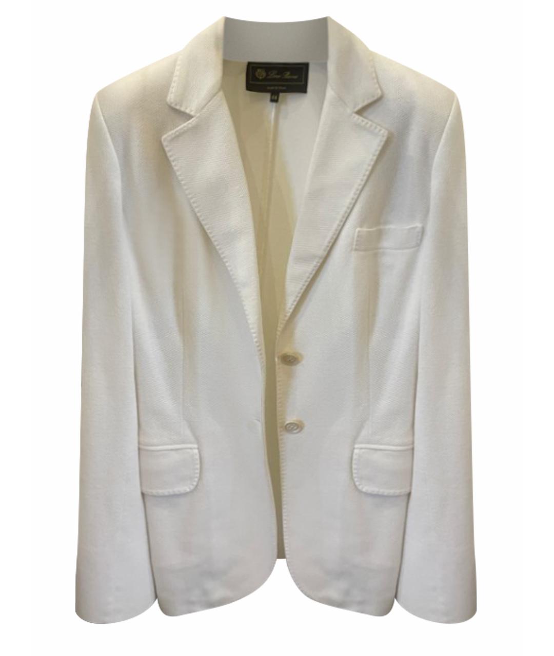 LORO PIANA Белый хлопковый жакет/пиджак, фото 1