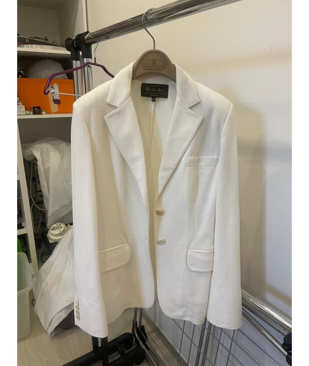 LORO PIANA Белый хлопковый жакет/пиджак, фото 8