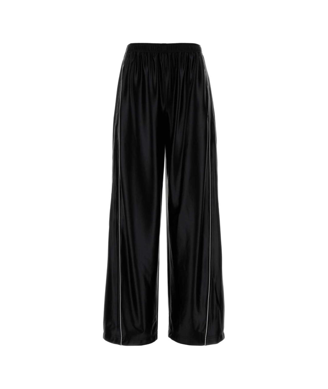 T BY ALEXANDER WANG Черные полиэстеровые прямые брюки, фото 1