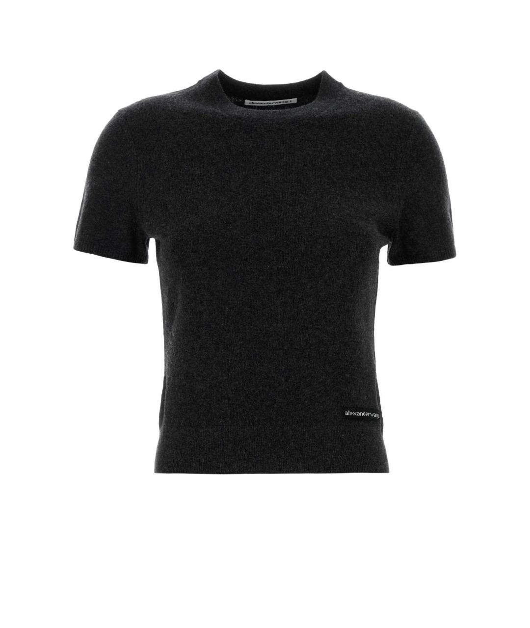 T BY ALEXANDER WANG Серая шерстяная футболка, фото 1