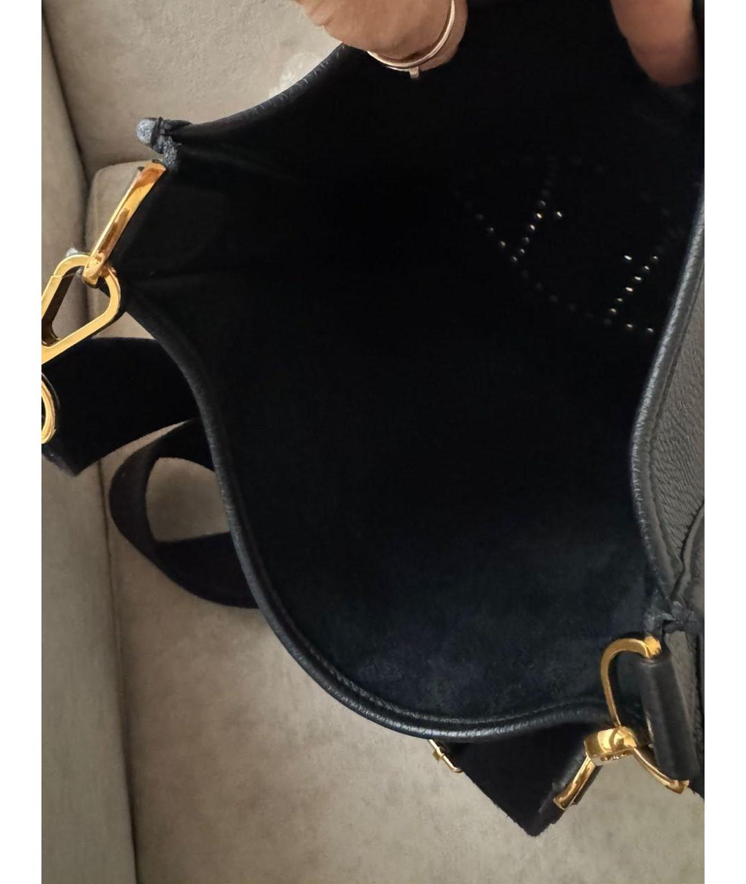HERMES Черная кожаная сумка через плечо, фото 5