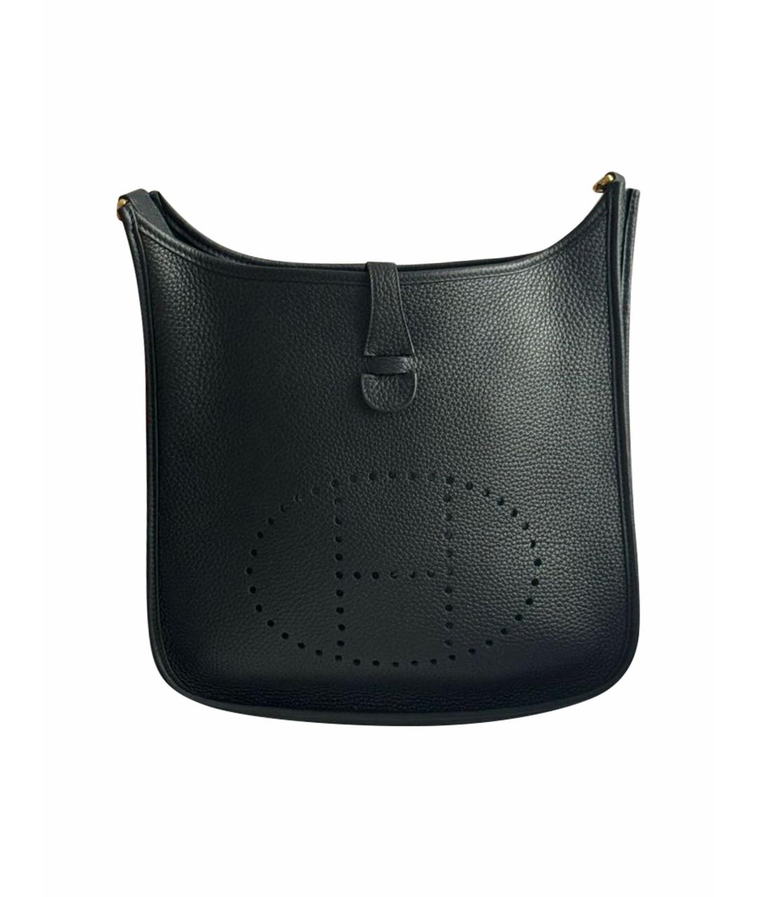 HERMES Черная кожаная сумка через плечо, фото 1