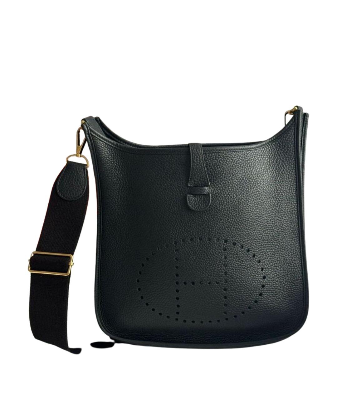 HERMES Черная кожаная сумка через плечо, фото 2