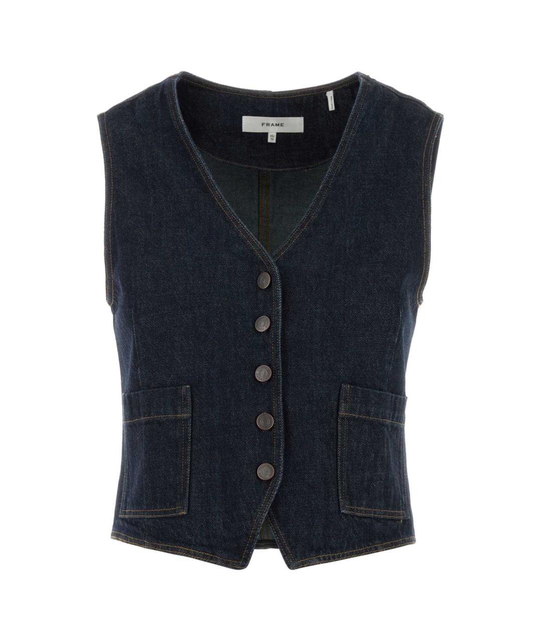 FRAME Синий хлопковый жилет, фото 1