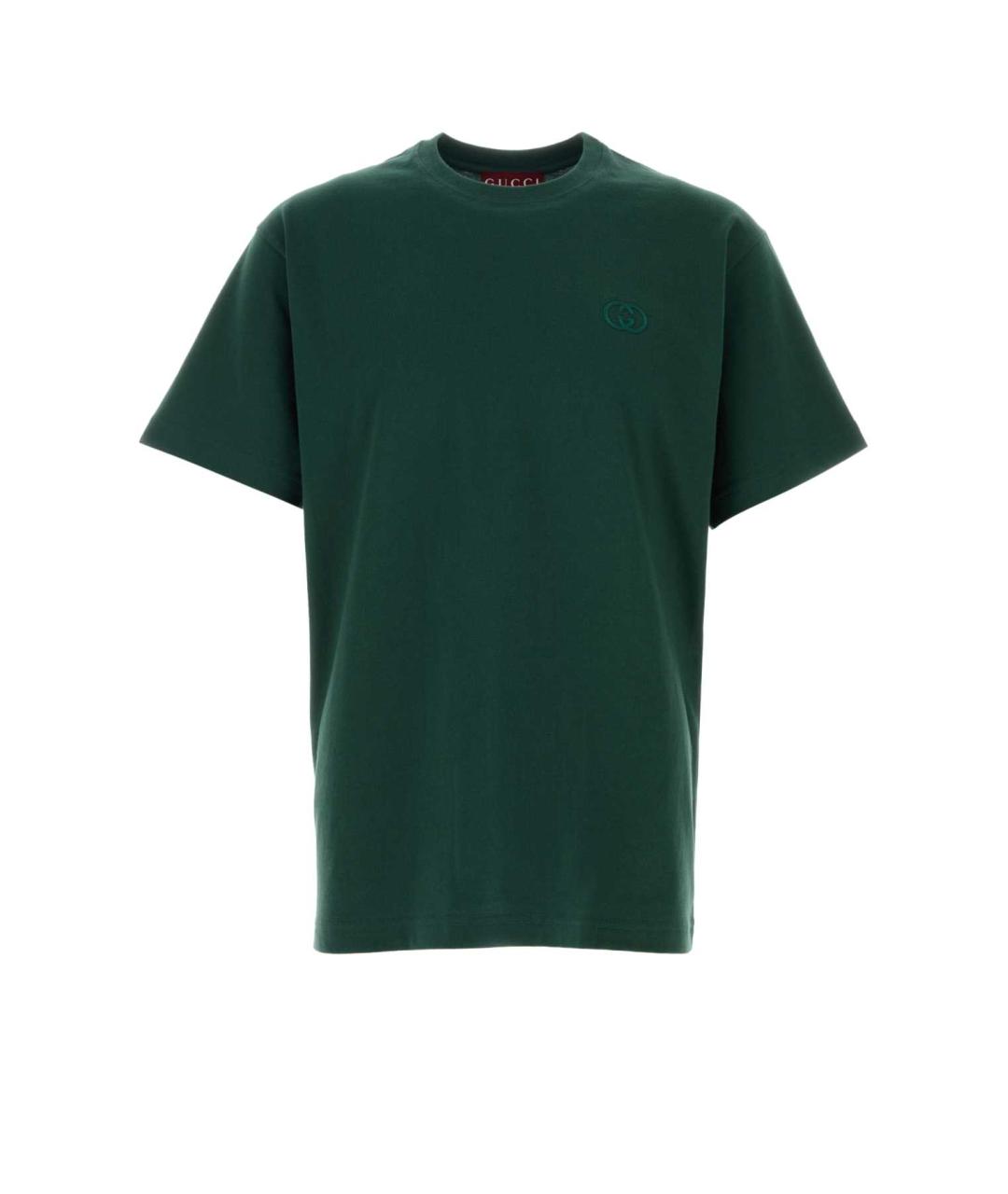 GUCCI Зеленая хлопковая футболка, фото 1